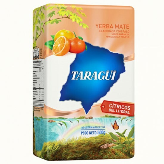YERBA MATE TARAGUI, 1.1LB/500 G.Naranja de Oriente,Maracuya, Citricos Litoral