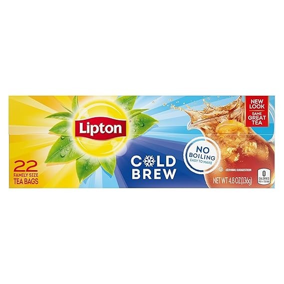 Lipton Cold Brew Iced tea, Zero Calories, no boiling needed, 22 Total Tea Bags