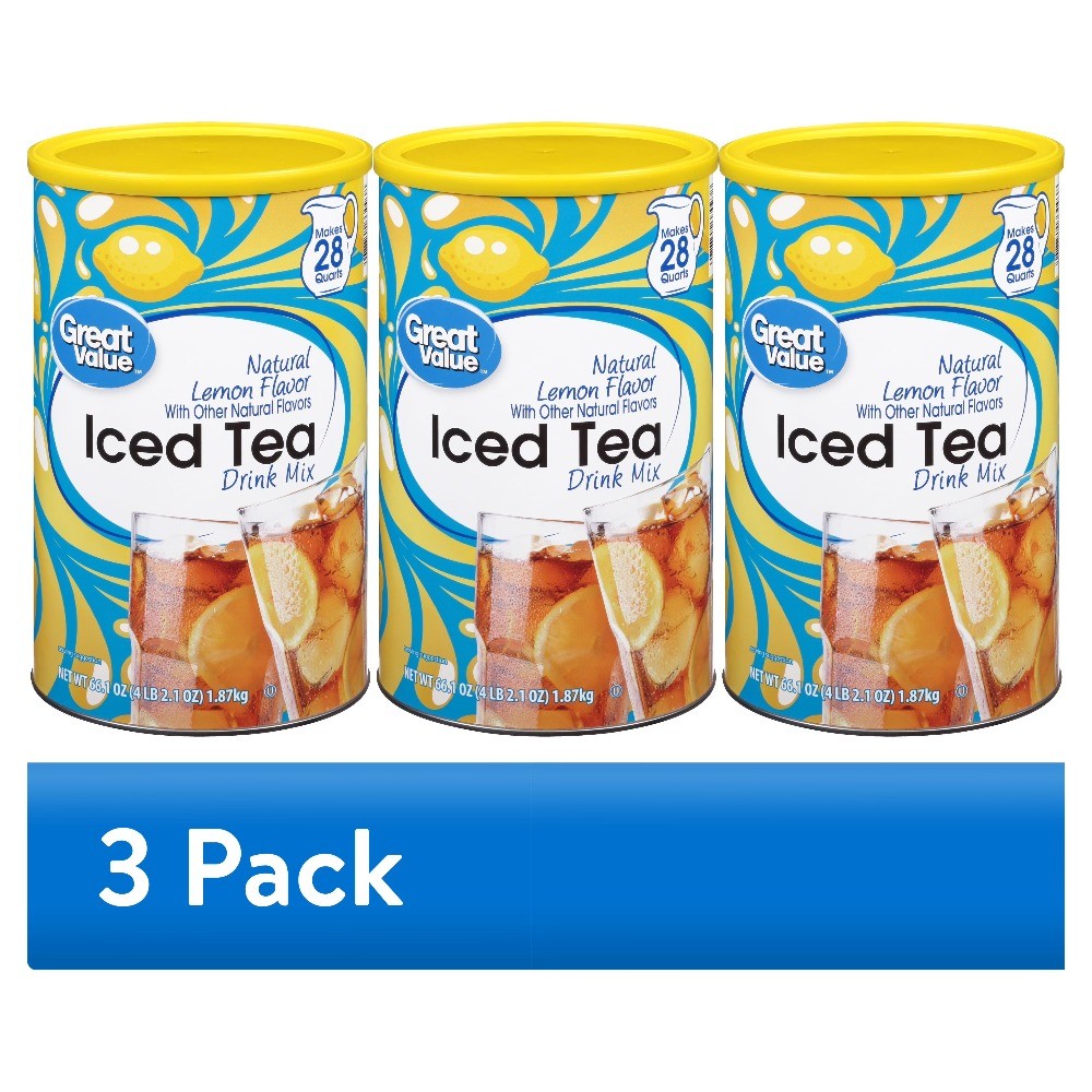 (3 pack) Natural Lemon Flavor Iced Tea Drink Mix, 66.1 oz