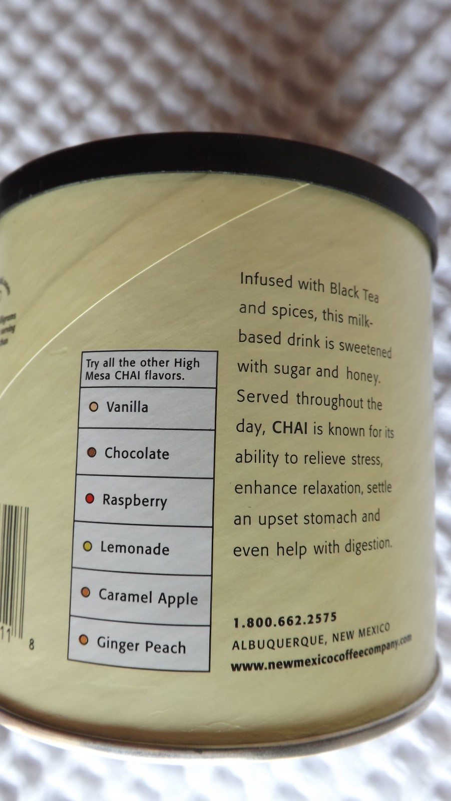 CASE of 6 High Mesa Ginger Peach Chai Spiced Instant Tea Mix – six 13oz cans