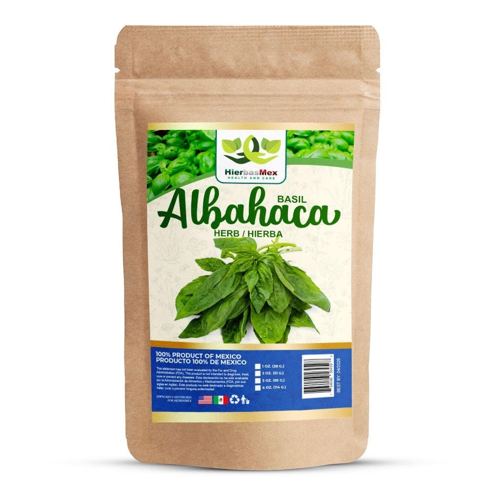 Albahaca Herbal Tea 4 oz.-113g Basil, Natural Mexican Herb