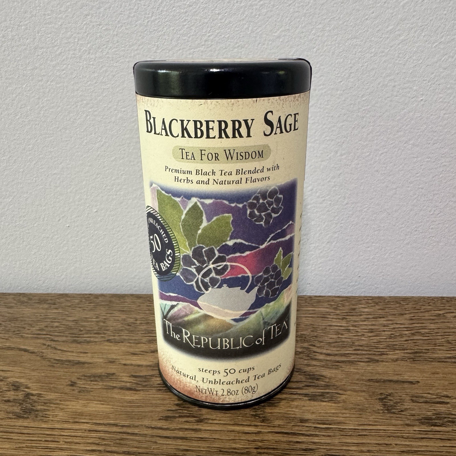 The Republic Of Tea Blackberry Sage Black Tea | 50 Tea Bags, Gourmet B