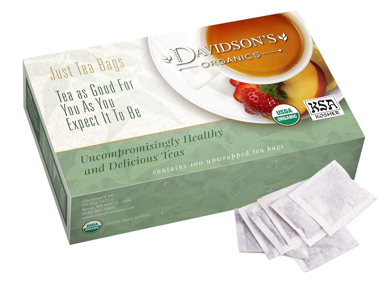 Organic Tulsi Leaves Tea Bags 100 Count – Earthy Mint Flavor