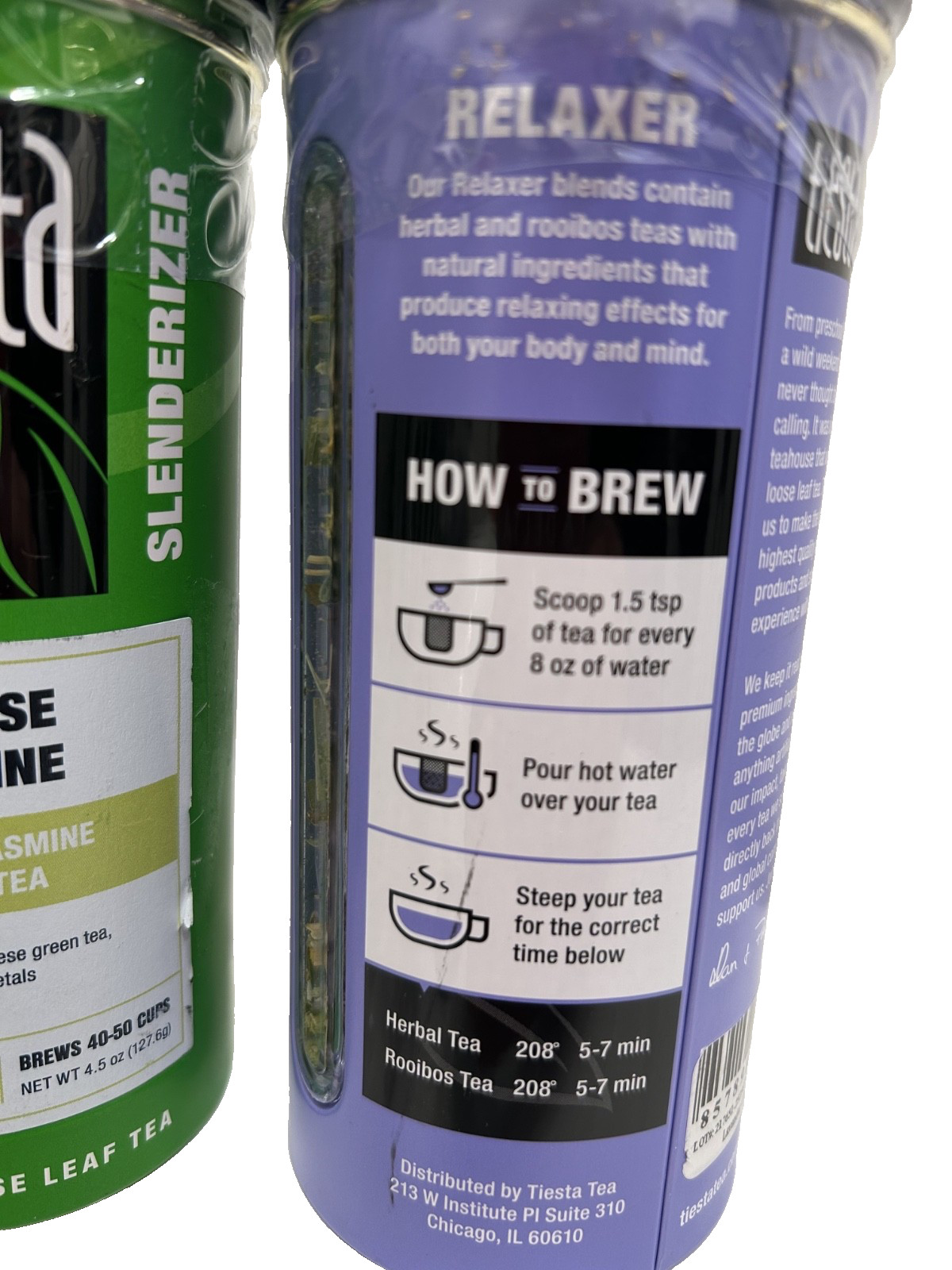3 Fiesta Tea – 2 Chinese Jasmine, Loose Leaf, Medium Caff, 1 Lavender Chamomile