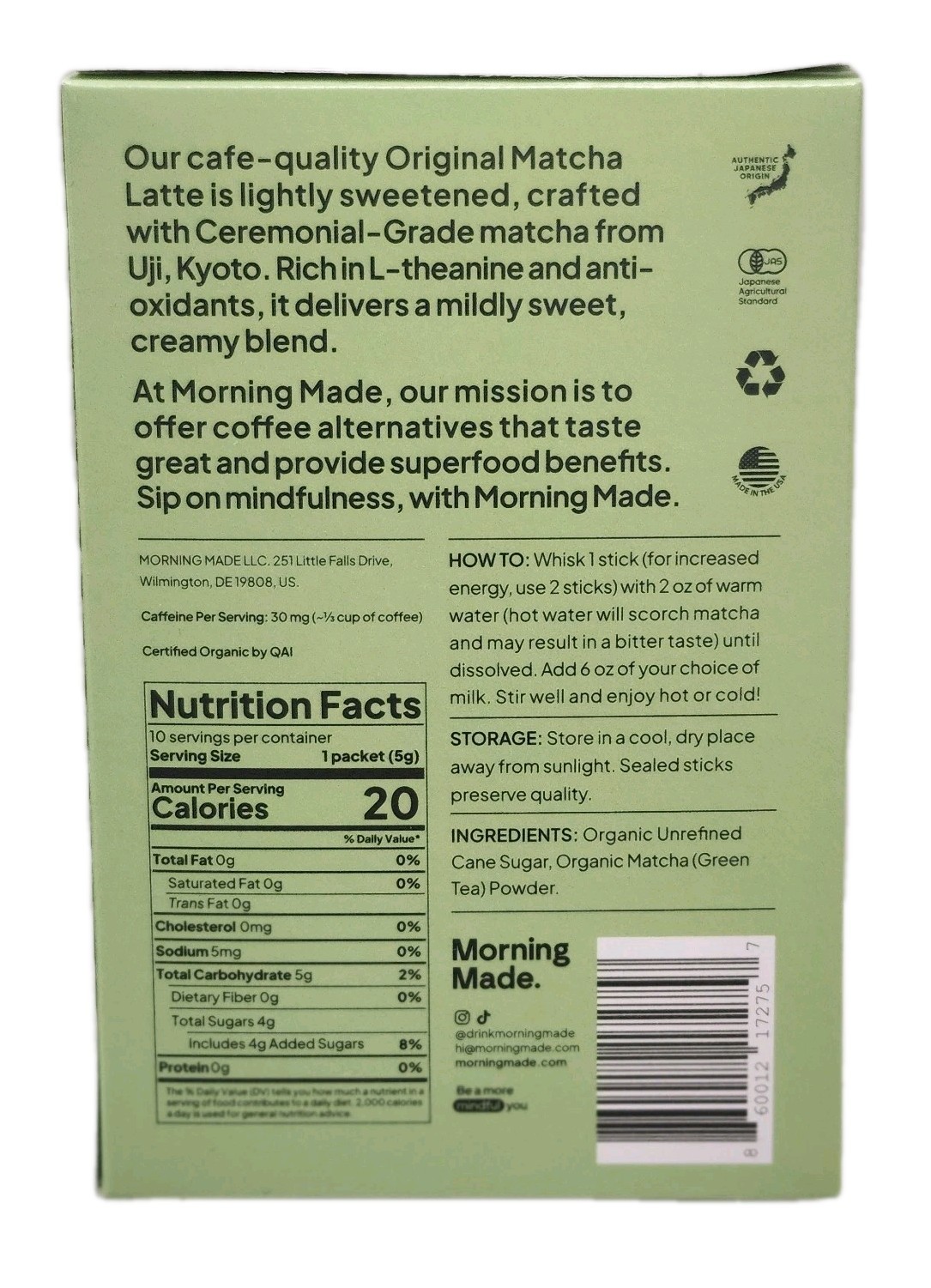 Morning Made Matcha, Turmeric & Chai Latte 10 Serving Organic 3 Pk Tea
