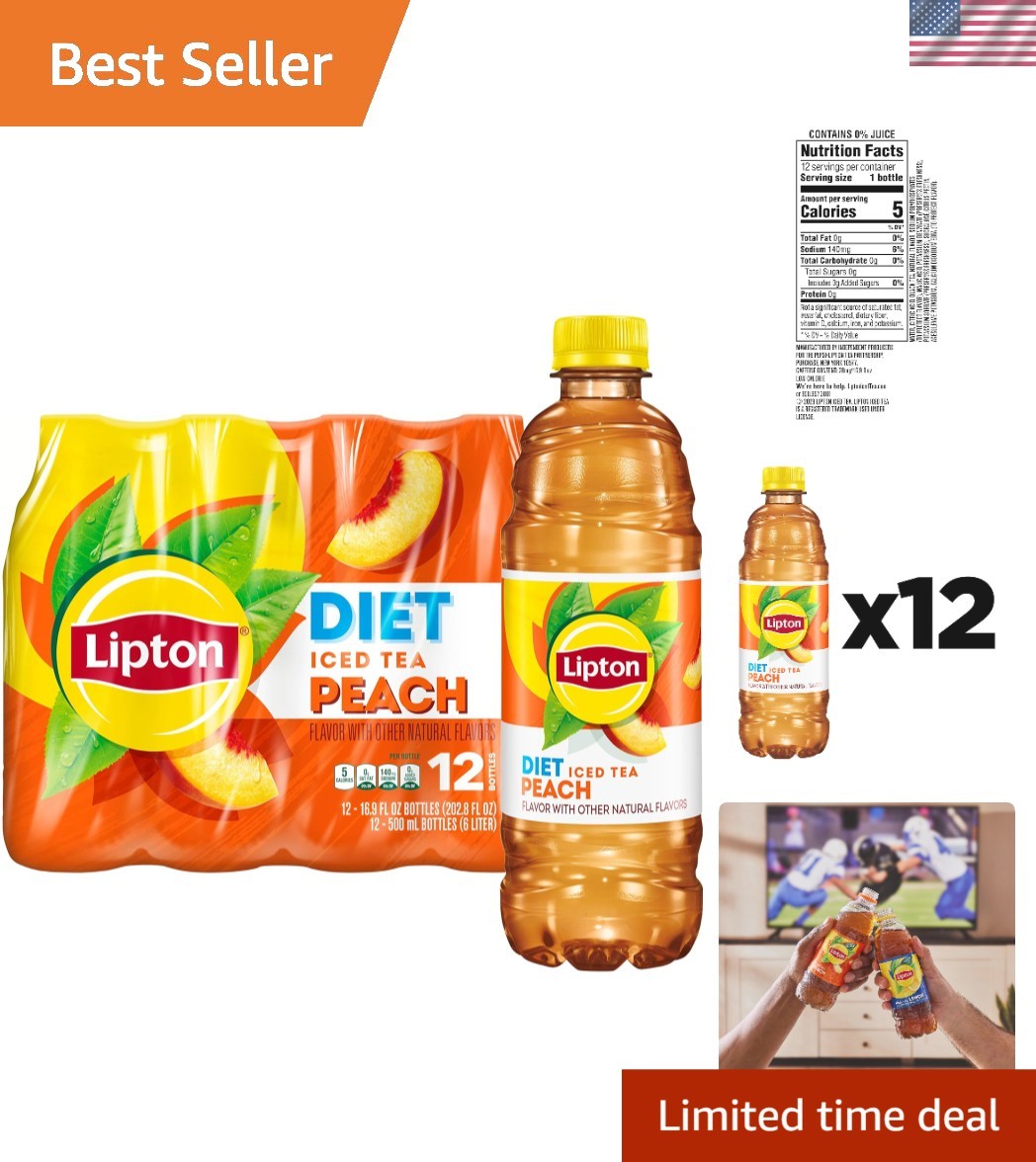 Brand New 12 Pack Diet Peach Iced Tea 16.9 Fl Oz Bottles