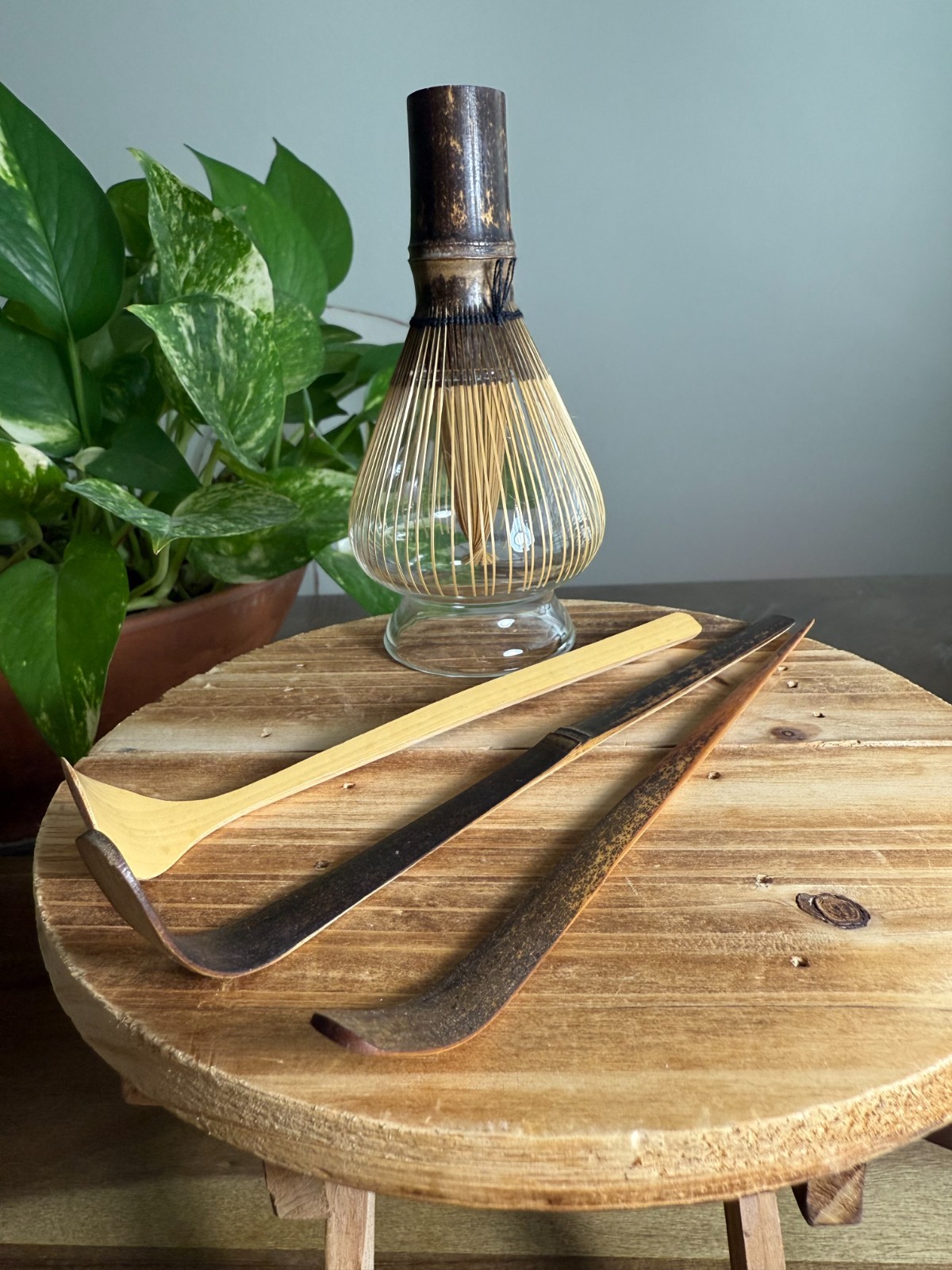 US SELLER – Shin Chashaku | Handcrafted Brown Bamboo Matcha Tea Scoop