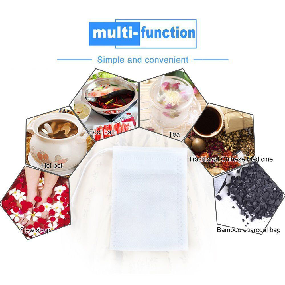 10-5000pcs Disposable Filter Drawstring Flip Empty Teabag Herb Loose Tea Bag LOT