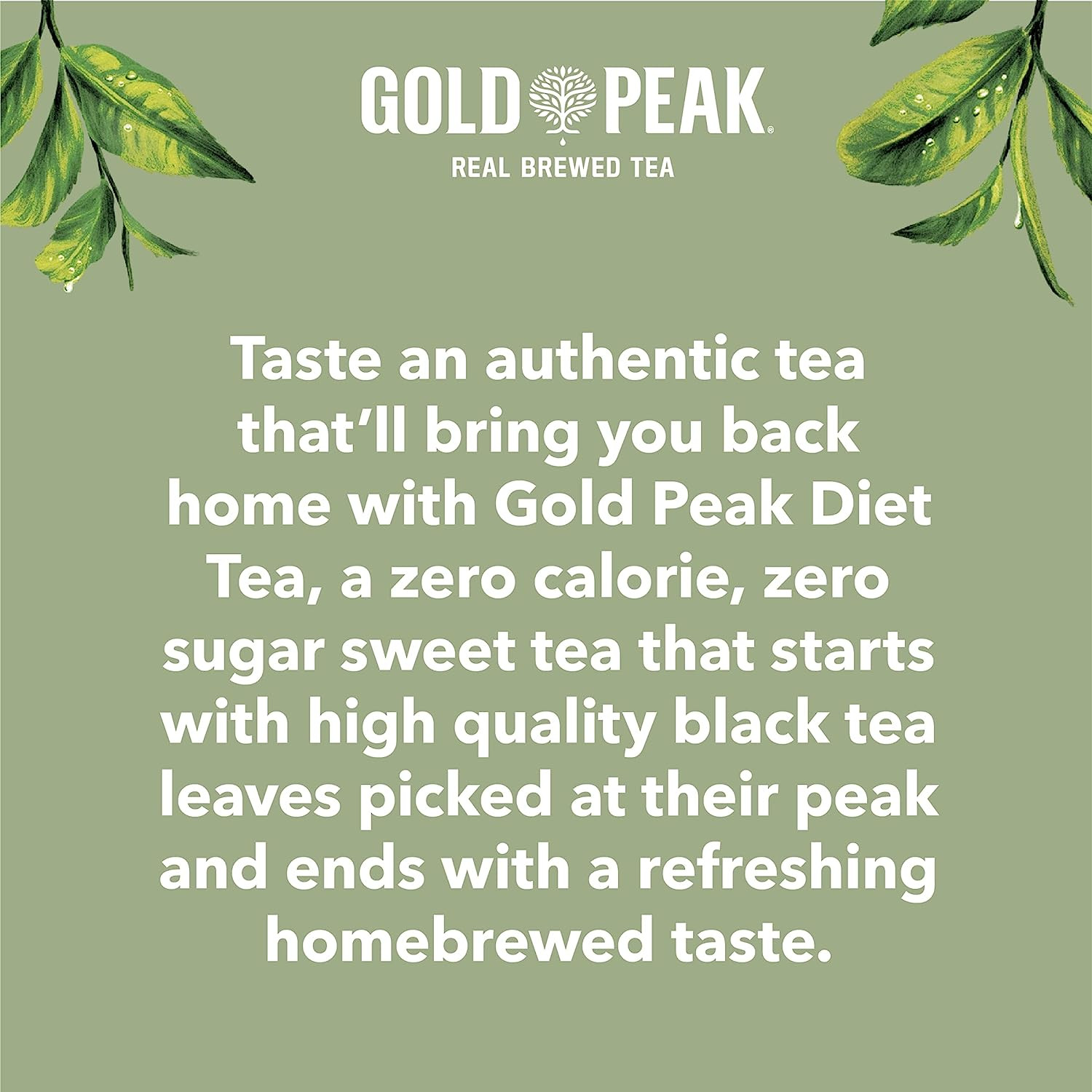 Gold Peak Zero Sugar Diet Iced Tea Drink, 16.9 Fl Oz, 6 Pack