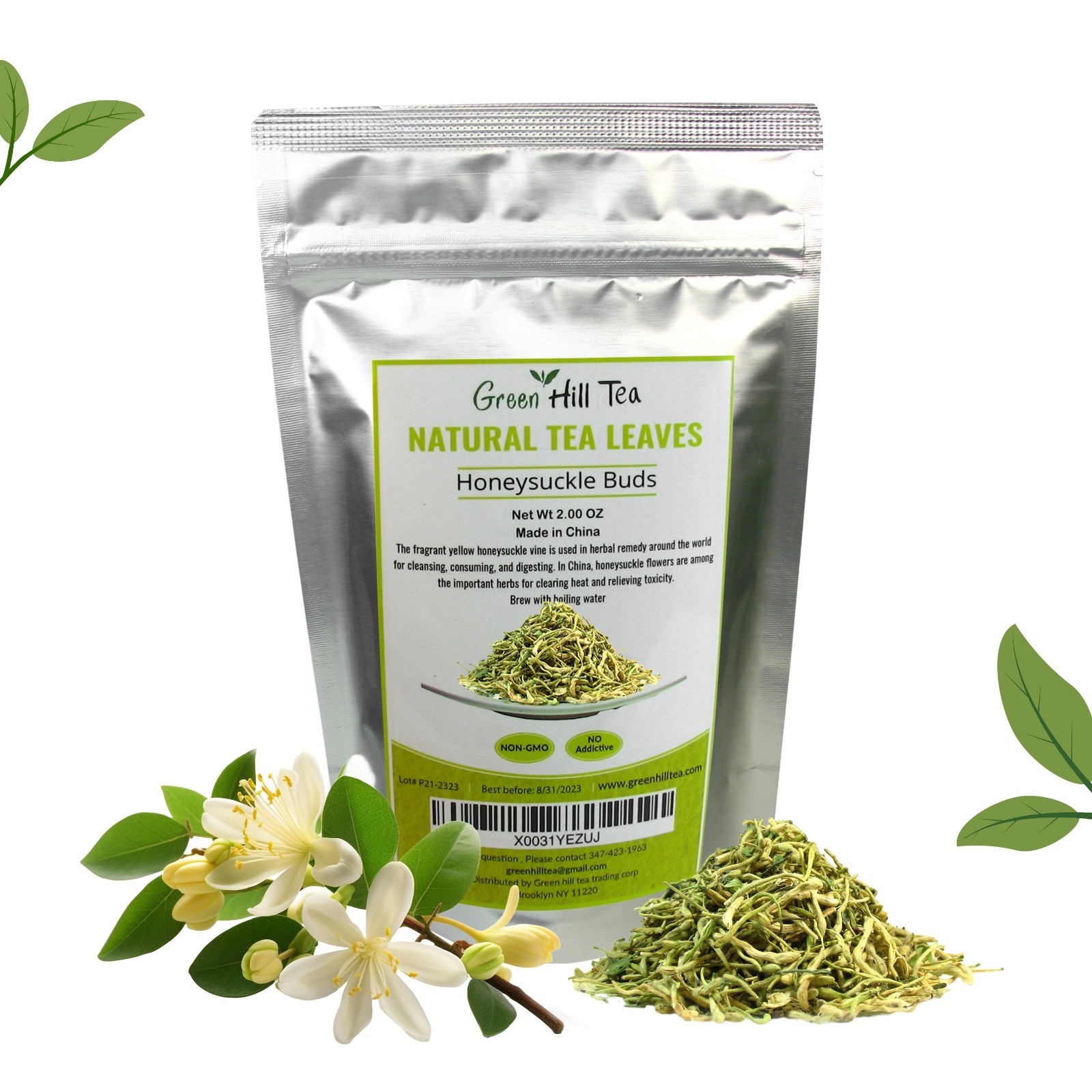 Traditional health herbs, Honey suckle dried herbal tea honeysuckle tea 2 oz