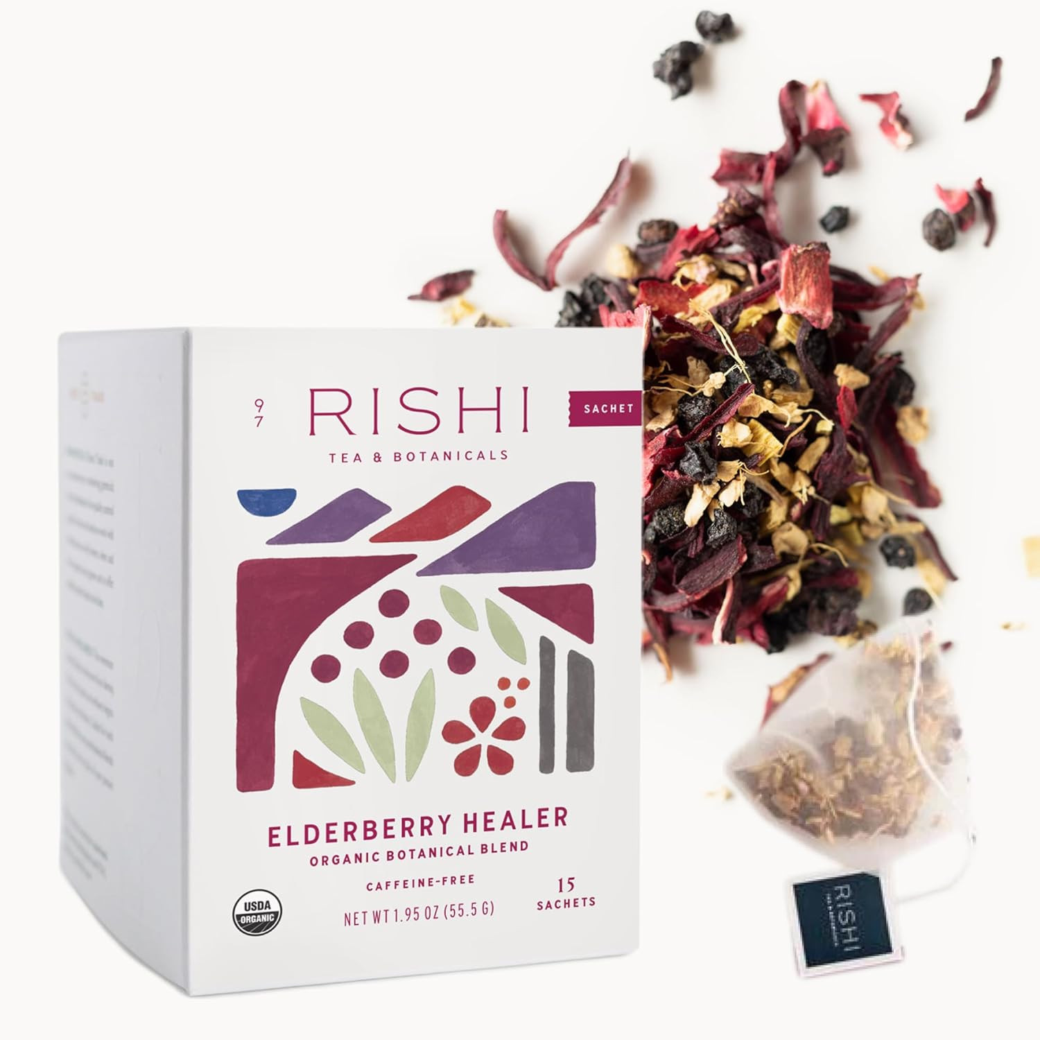 Elderberry Herbal Tea Sachets Organic Immune Boosting 15 Count Pack