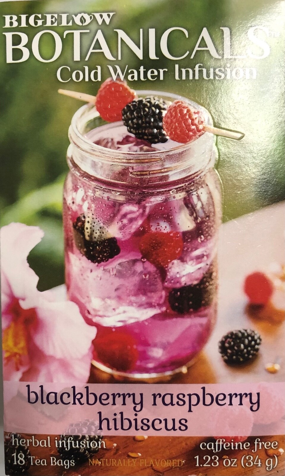 Bigelow Botanicals Cold Water Infusion Tea Blackberry Raspberry Hibiscus Herbal