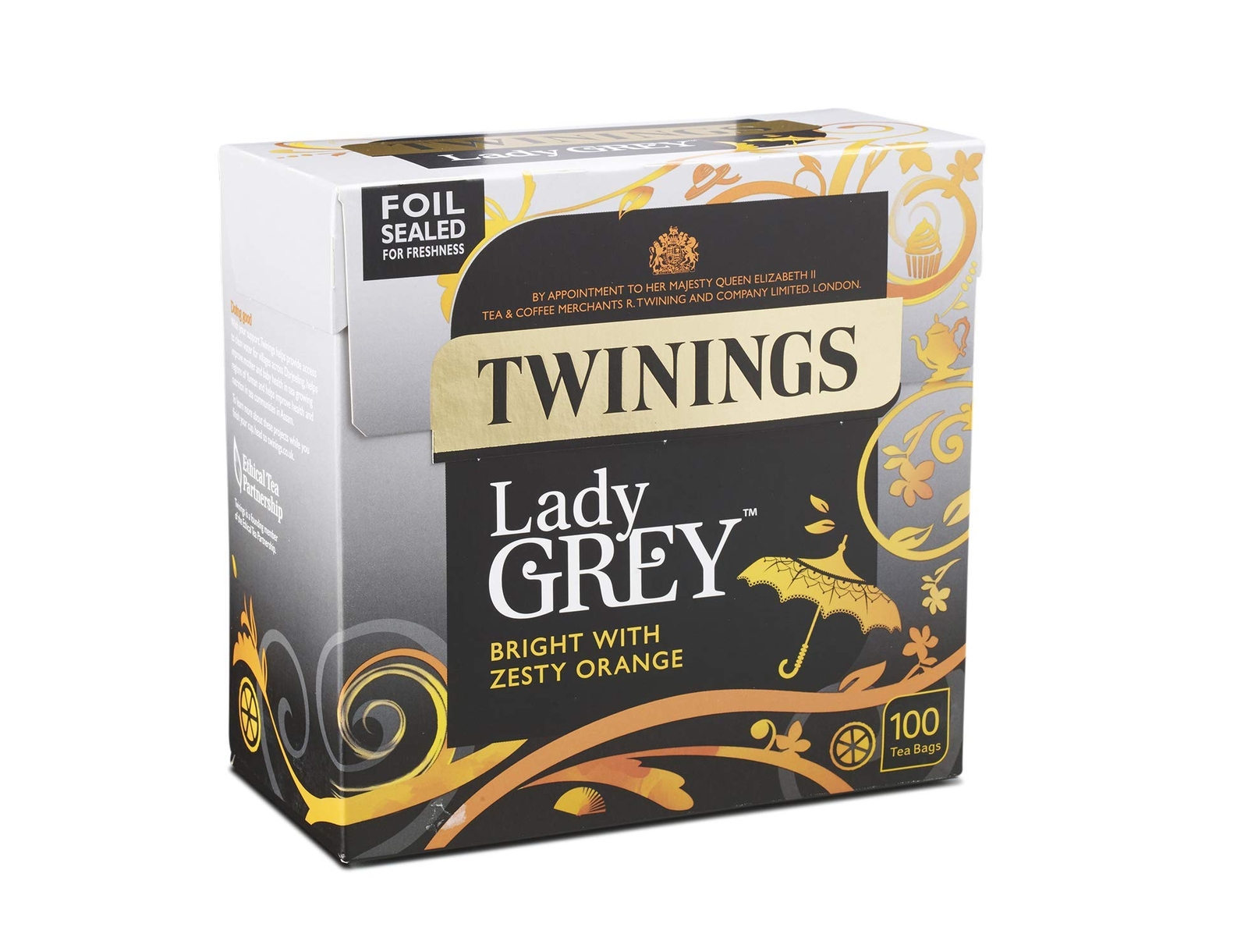 Twinings Lady Grey Tea Bags 100 Count Fruity Citrus Black Tea 200g