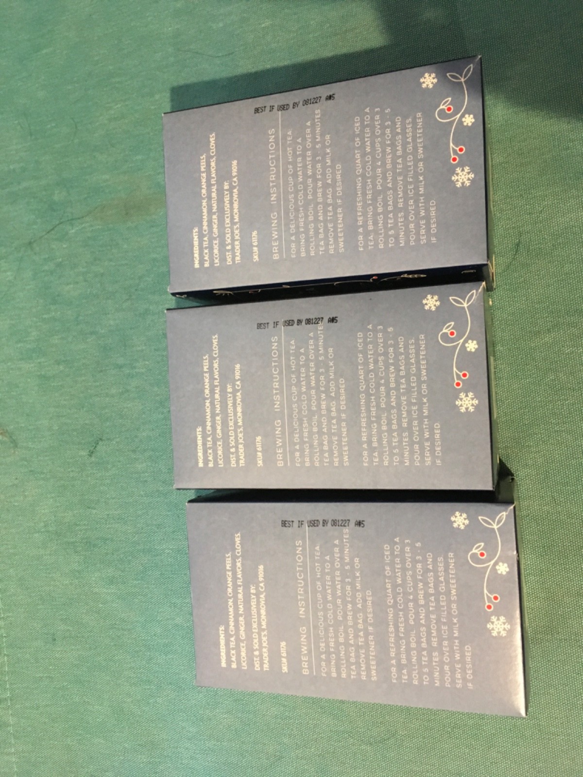 *NEW* 3 boxes trader JOE’S Winter ❄️ Wake Up BLACK Tea 20 BAGS Exp 08/12/2027