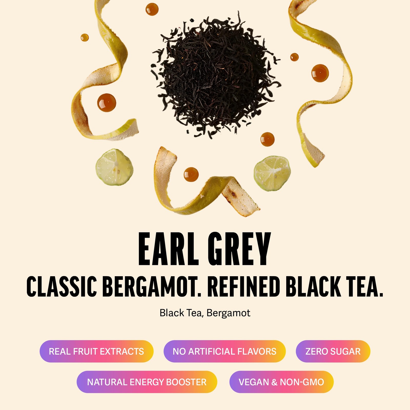 High Caffeine Black Tea Bags – Earl Grey Energy Tea with Natural Bergamot – 1…