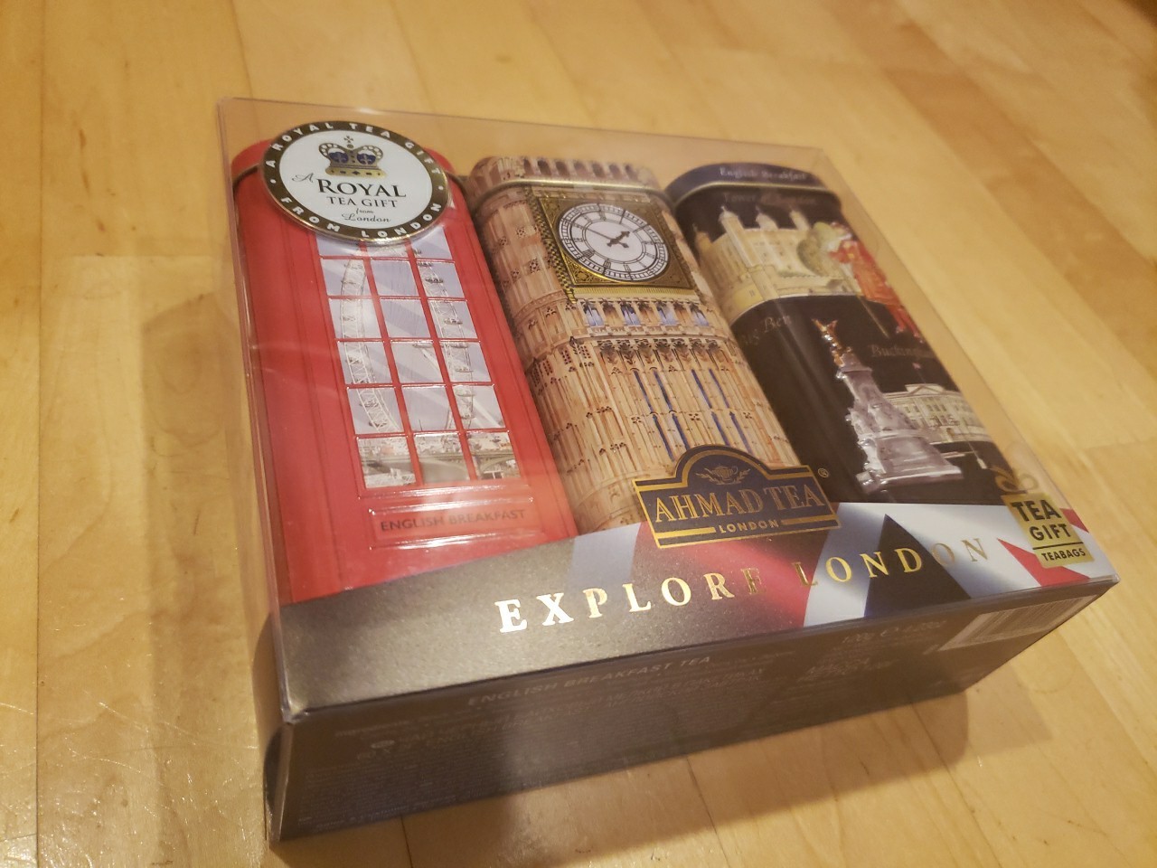 British Heritage 3x Tins Souvenir Gift 60 English Teabags (Big Ben, London Tower