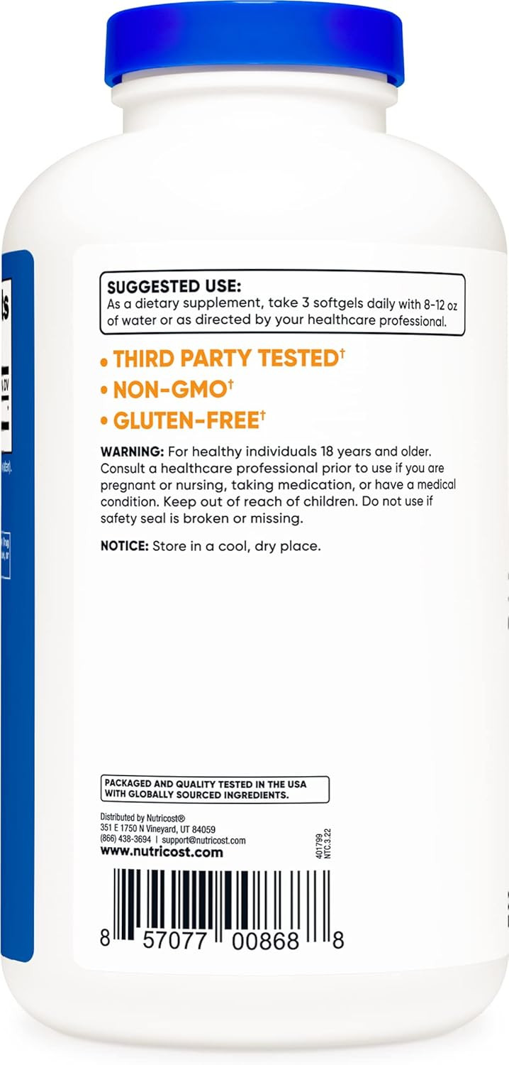 Nutricost MCT Oil Softgels 1000mg, 300 SFG (3,000mg Serv) – Great for Keto,…