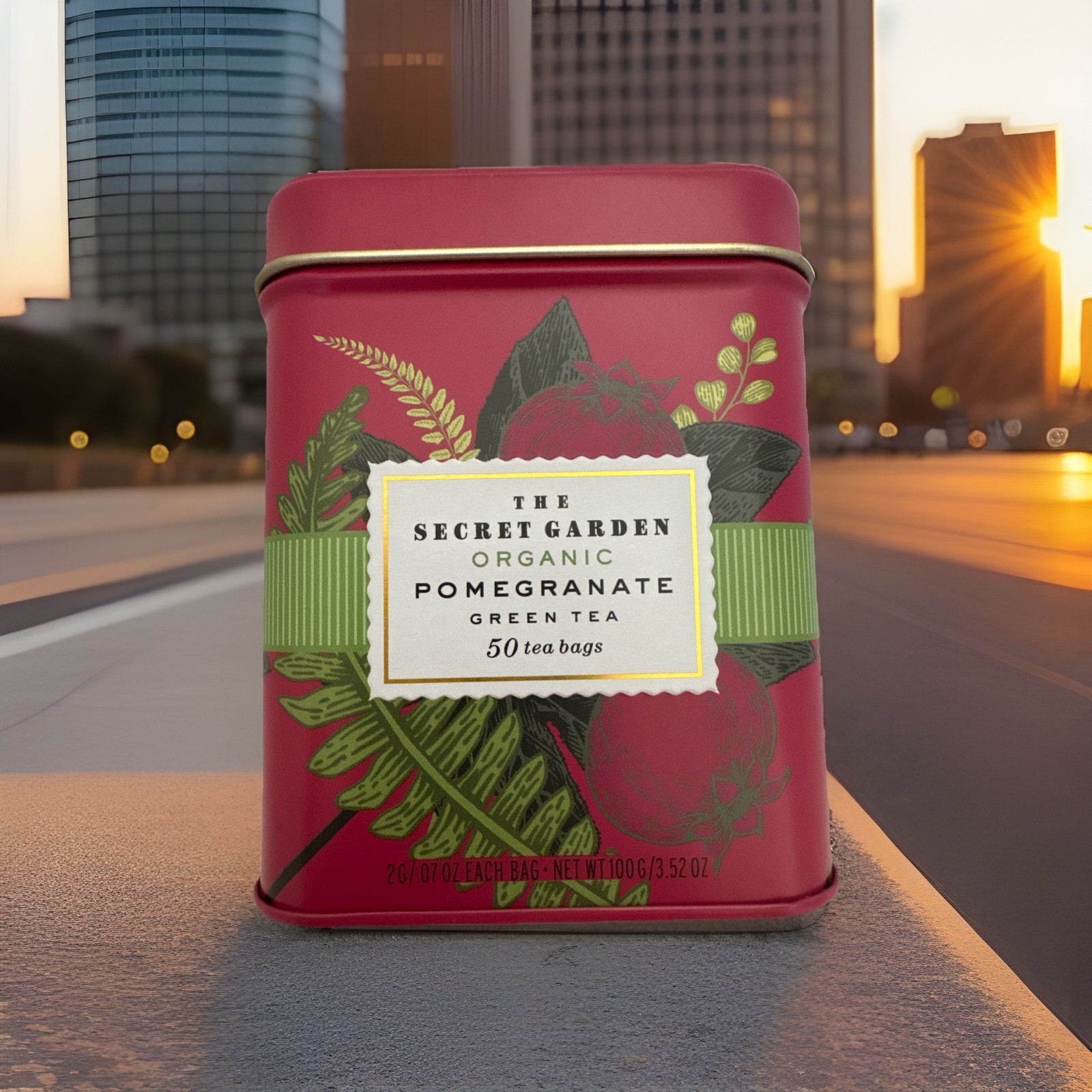 Organic Green Tea 50 Pcs Pomegranate OrganicWeight 100g