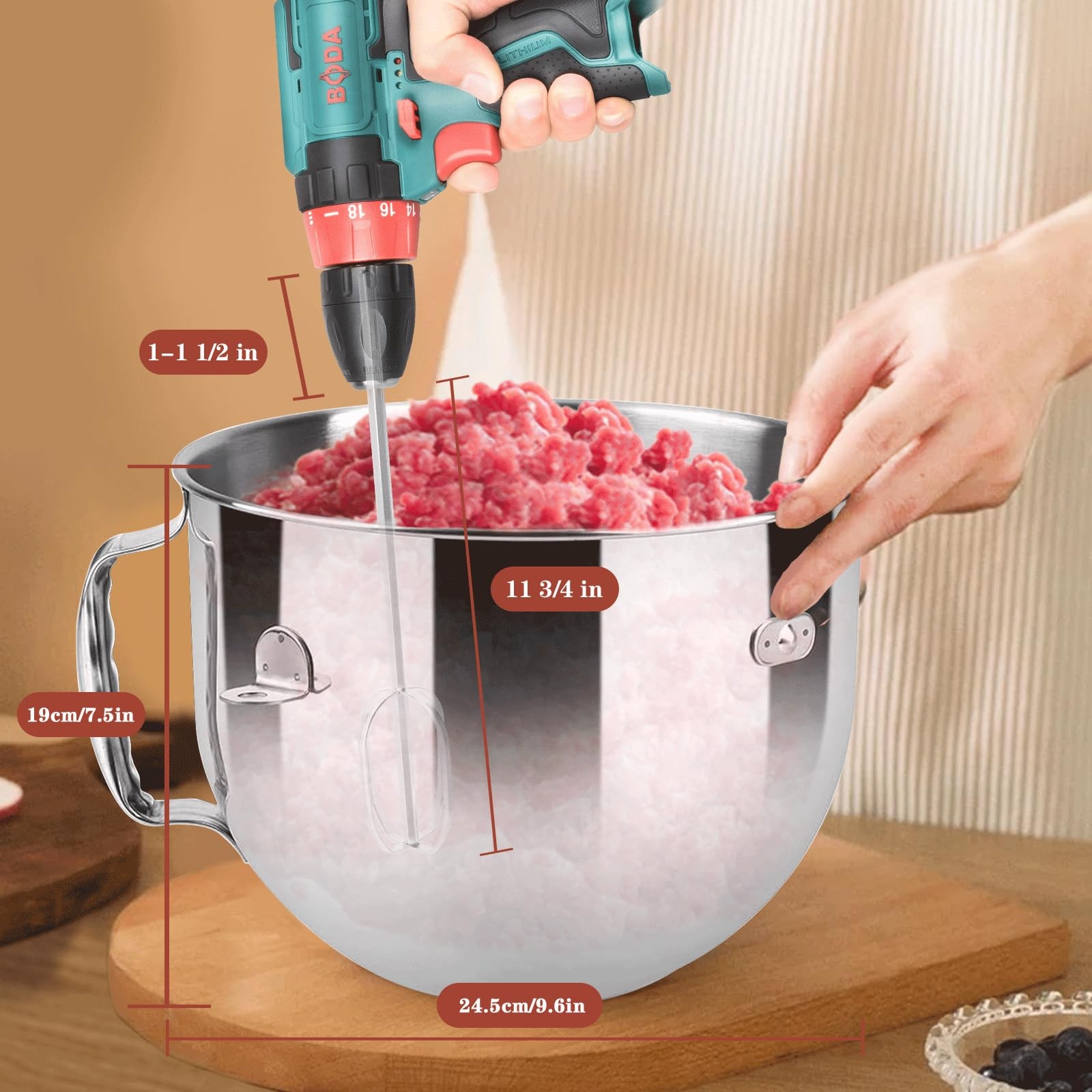Hand Mixer Beaters used with Standard Drill,Meat