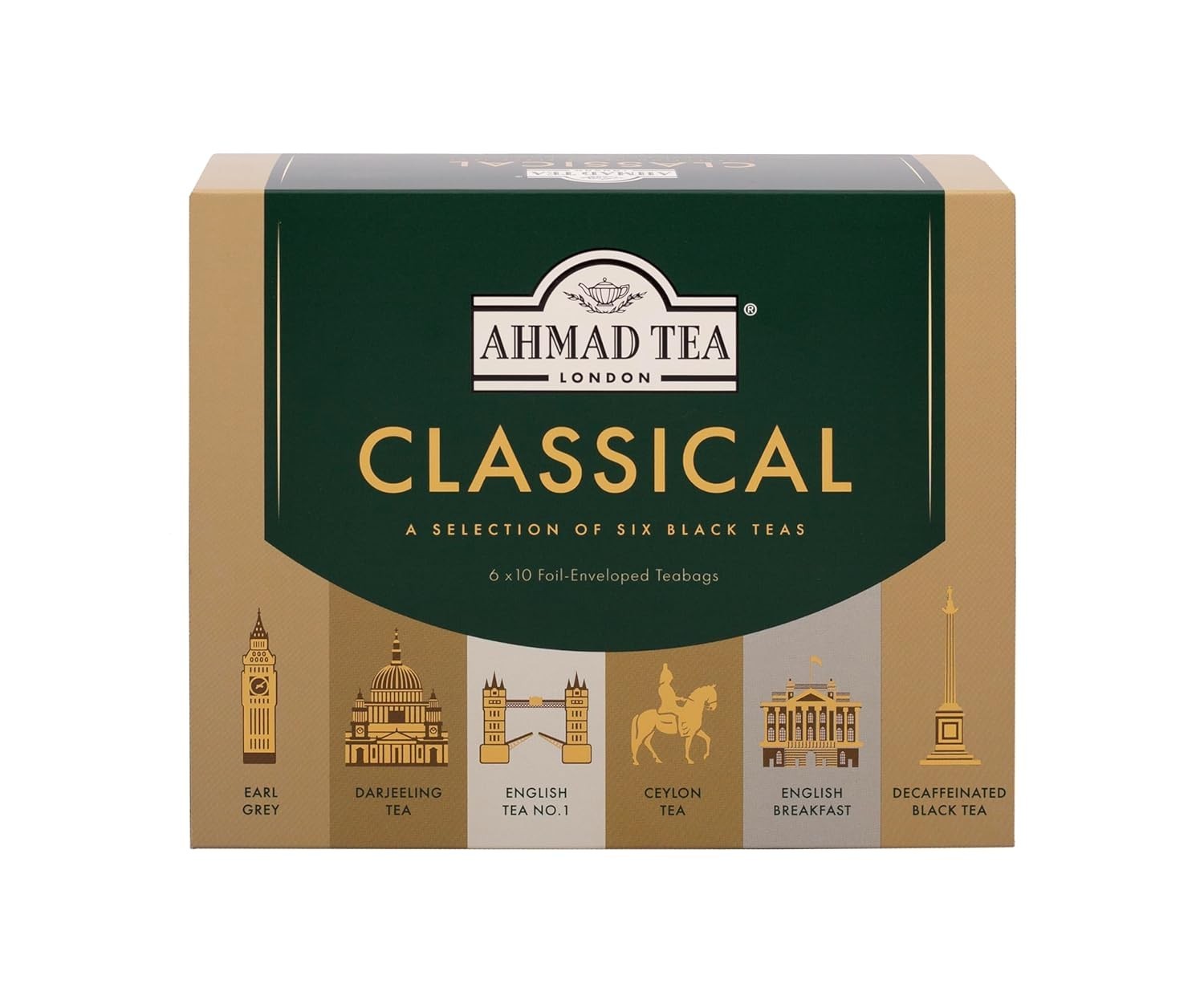 Black Tea Set 60 Foil Teabags Classic Selection Earl Grey Darjeeling