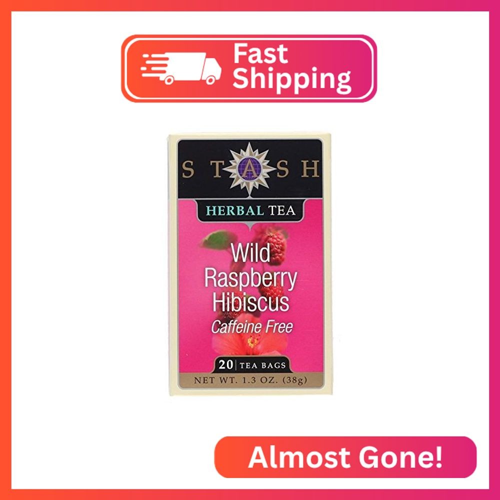 Stash Tea Wild Raspberry Hibiscus tea – 20 Count (Pack of 1)