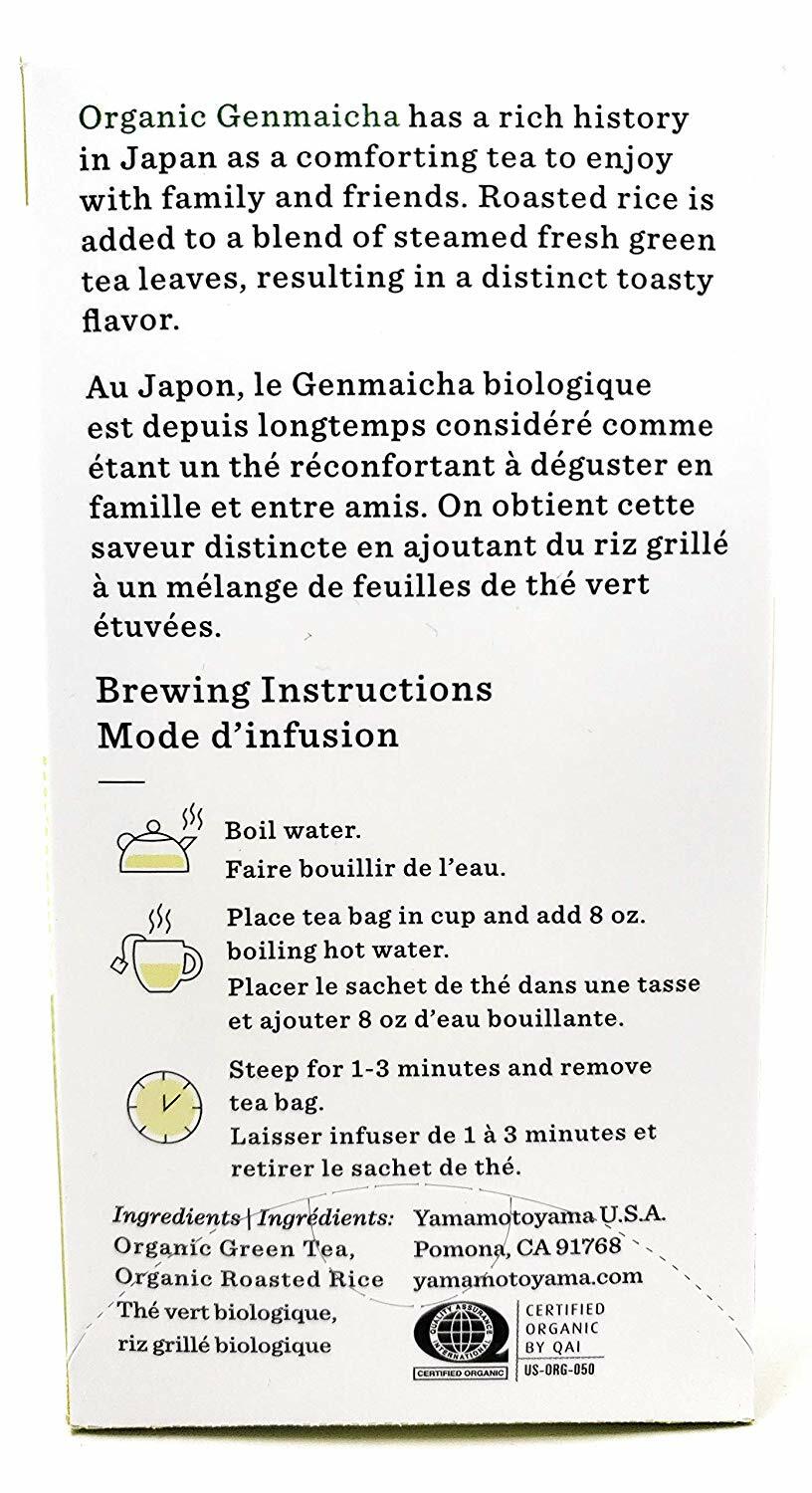 Japanese Yamamotoyama Organic Genmaicha Premium Green Tea 2 Pack Total of 3.8 oz