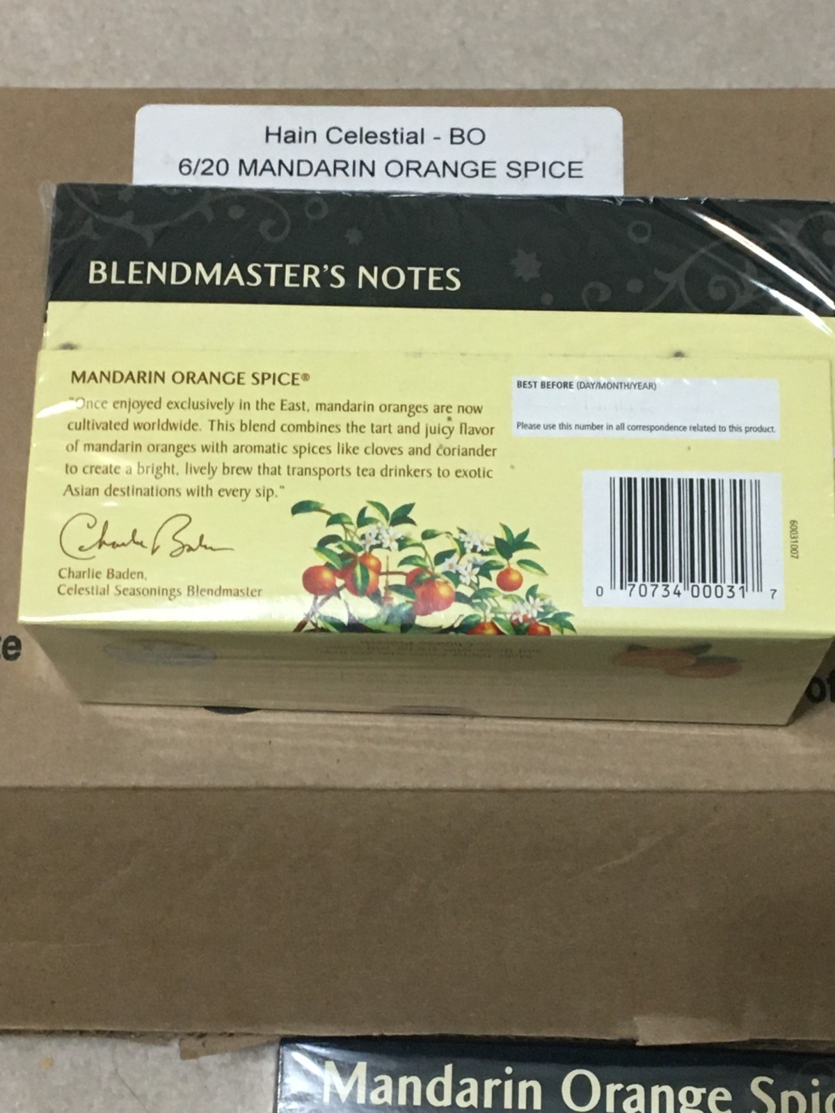 Celestial Seasonings Herbal Tea, Mandarin Orange Spice 20 Count-6 Boxes 120 Bags