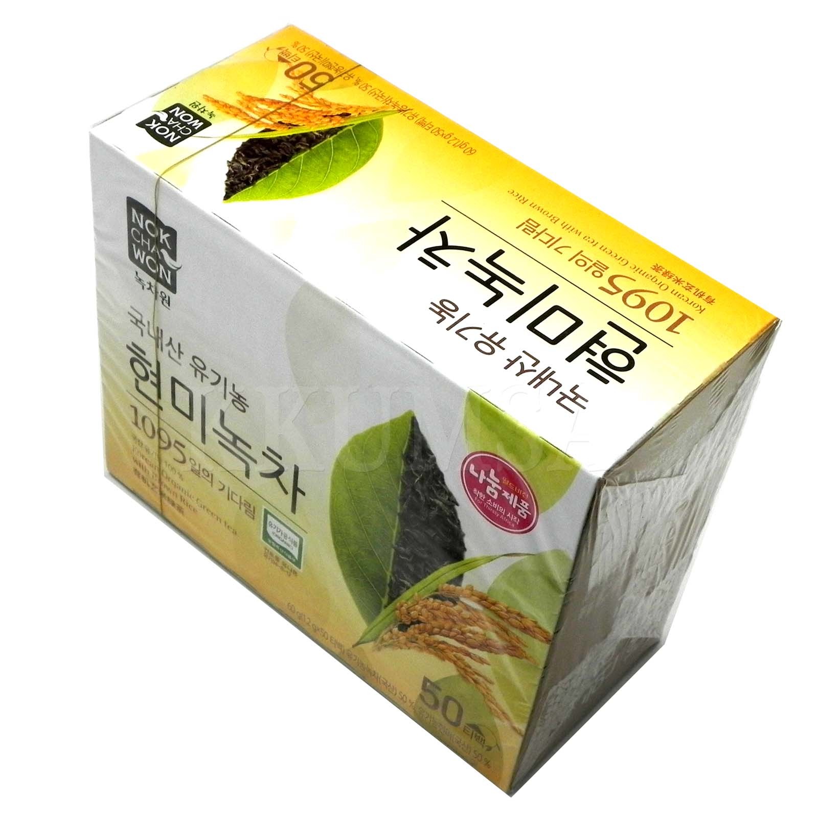 NOKCHAWON Korean Organic Green Tea with Brown rice 150 Tea bags (50 Tea x 3 Box)