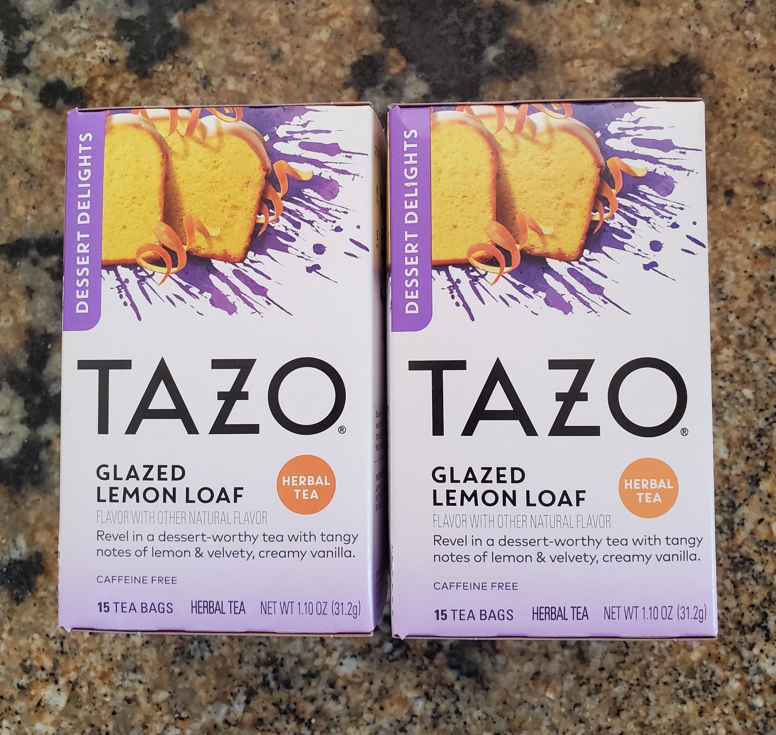 TAZO Glazed Lemon Loaf Herbal Tea ~ Caffeine-Free Dessert Tea ~ 30 Bags (2 Pack)