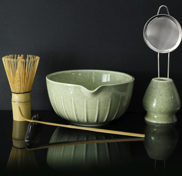 Matcha Whisk Set 7 Pcs – Ceramic Matcha Set – Elegant Matcha Kit Gift for Women