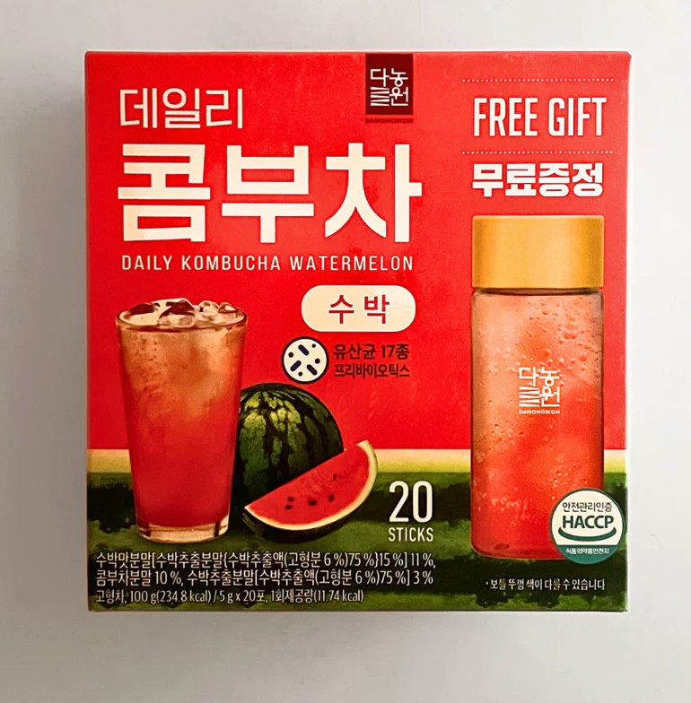Daily Kombucha Tea Powder Watermelon Flavor 20 Sticks