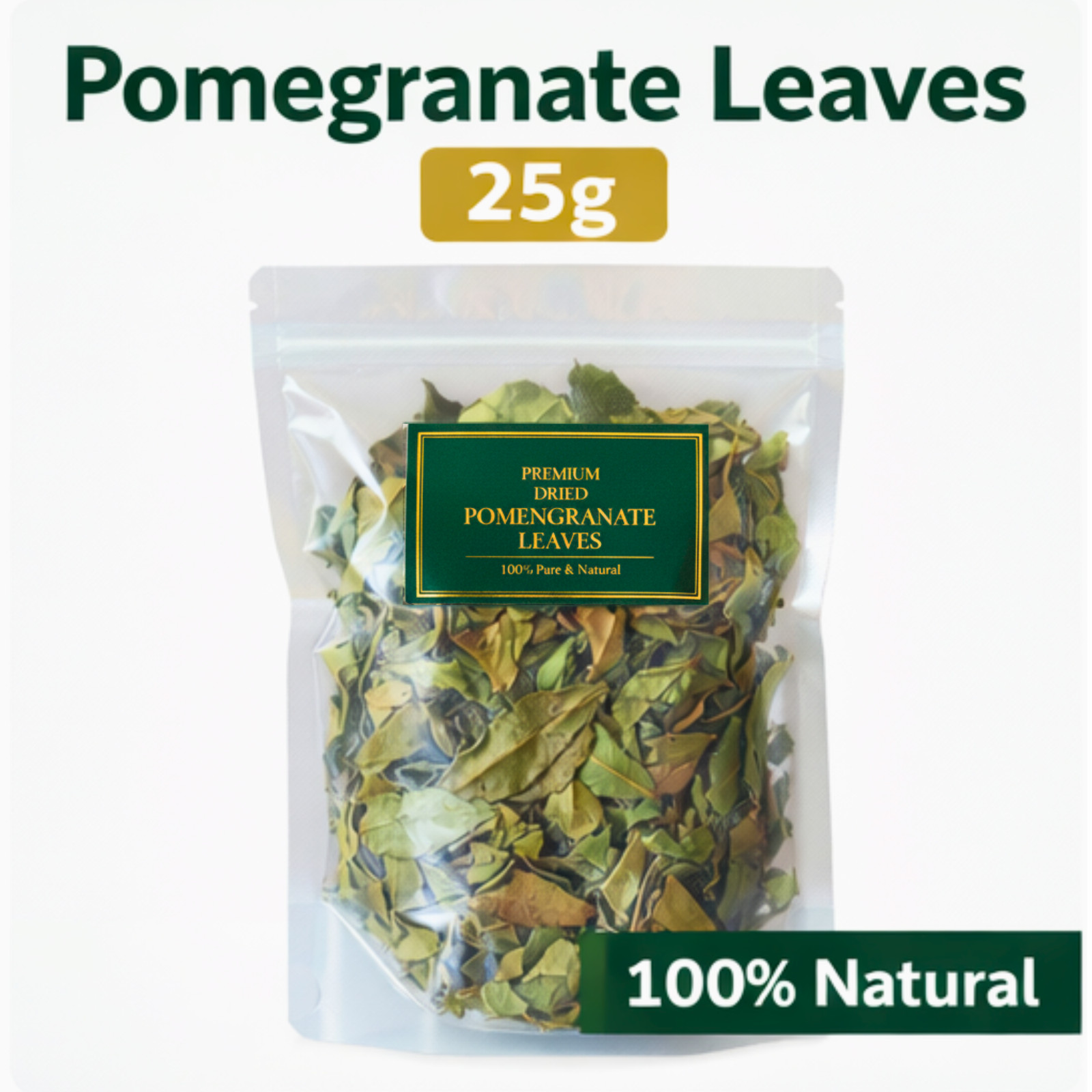 Dried Pomegranate Leaves 25g | Natural Fresh Ceylon Herbal Tea | 1, 2, 4 Pack
