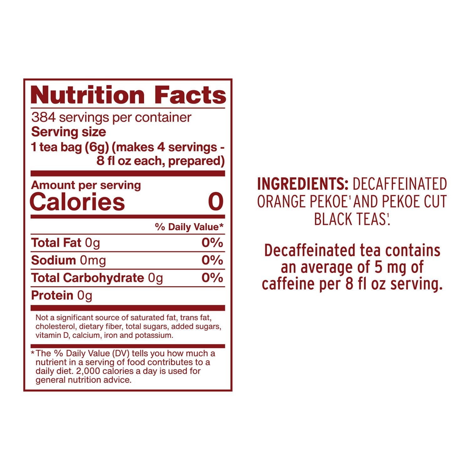 Luzianne Decaffeinated Tea, 96 ct.