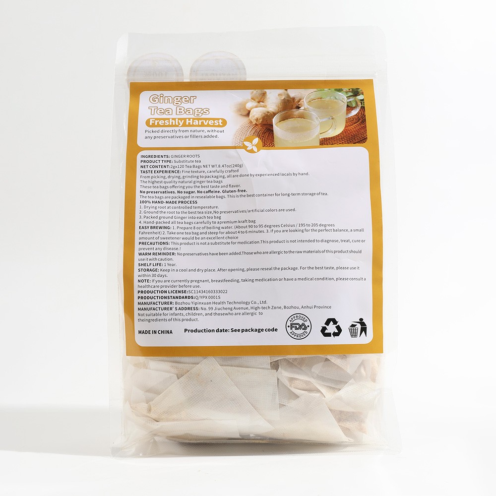 Ginger Tea Bags Warms The Body Dispels Cold Promotes Digestive Health 120 Bag