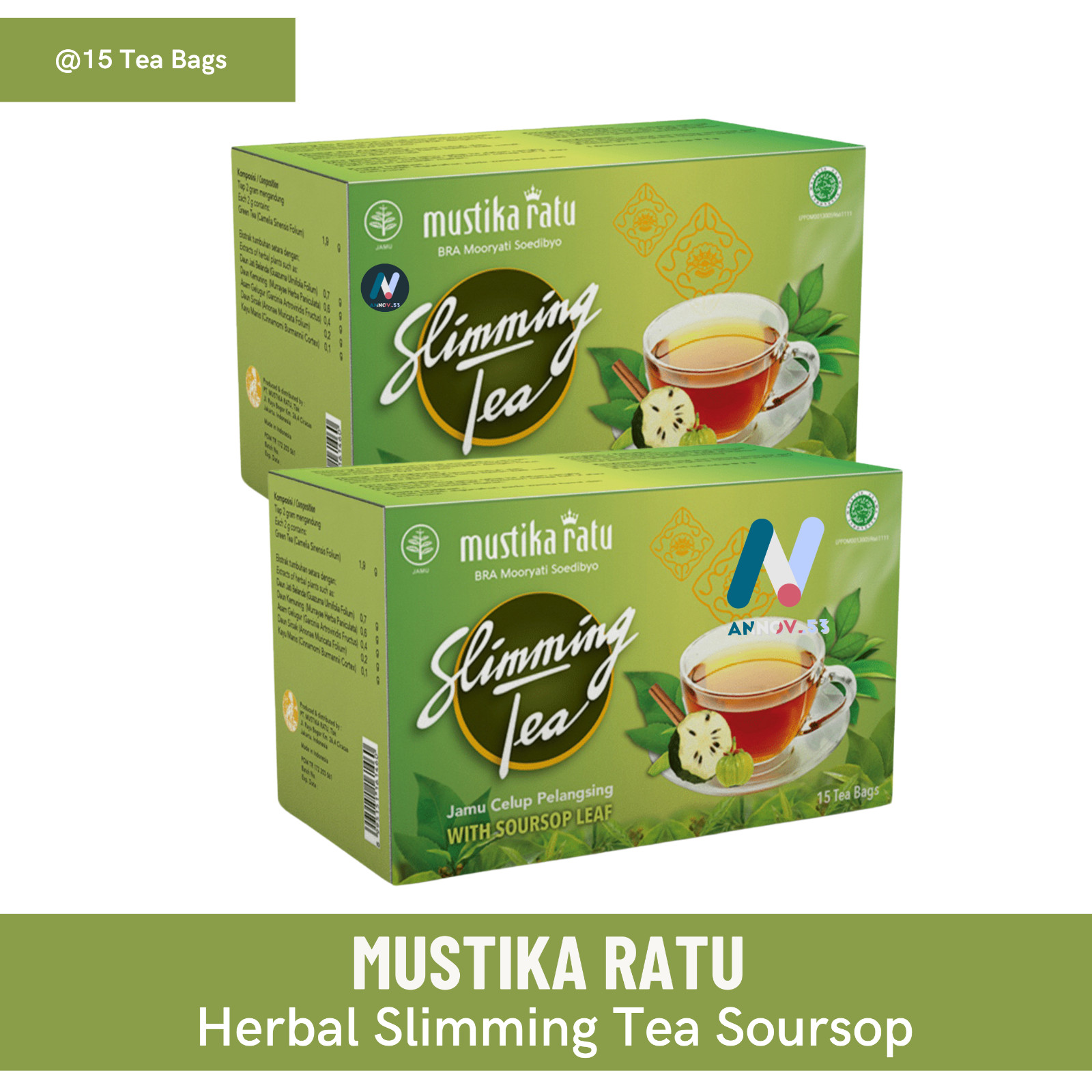 MUSTIKA RATU Herbal Slim Soursop Tea Immune Antioxidant Weight Loss Fat Burn 2X