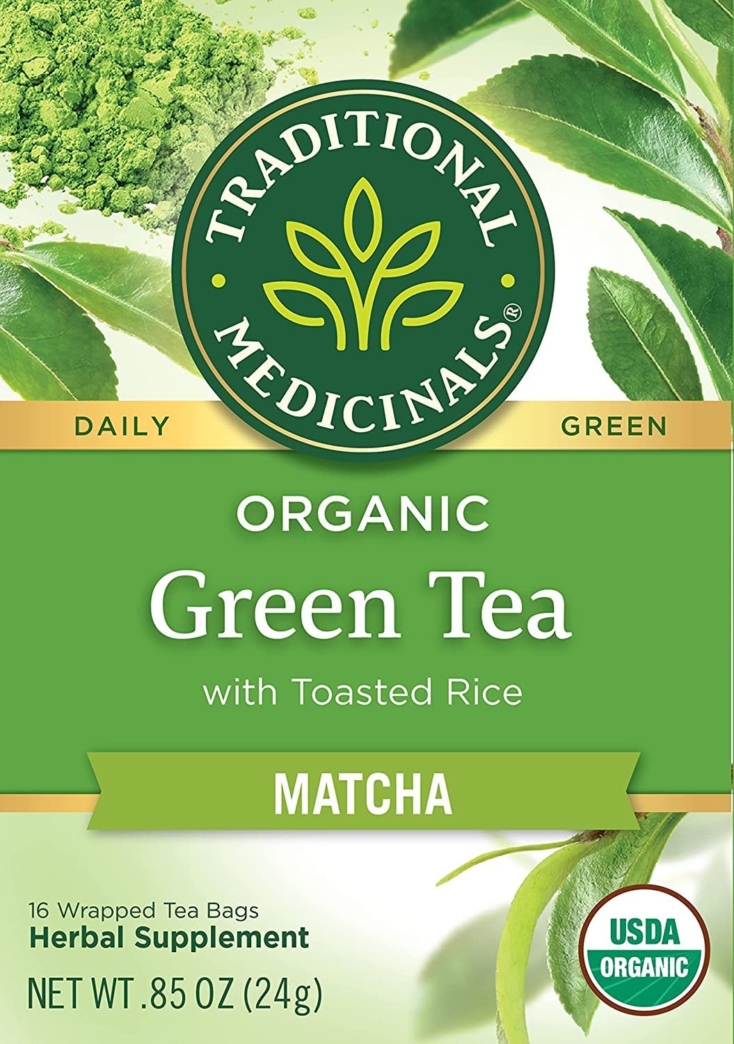 Traditional Medicinals Organic Green Tea With Toasted Rice, Matcha 16 Count