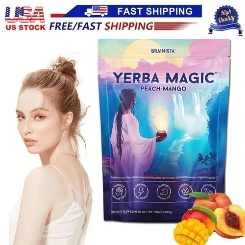 Peach Mango Yerba Mate – Instant Tea Powder, 30 Servings US Stock