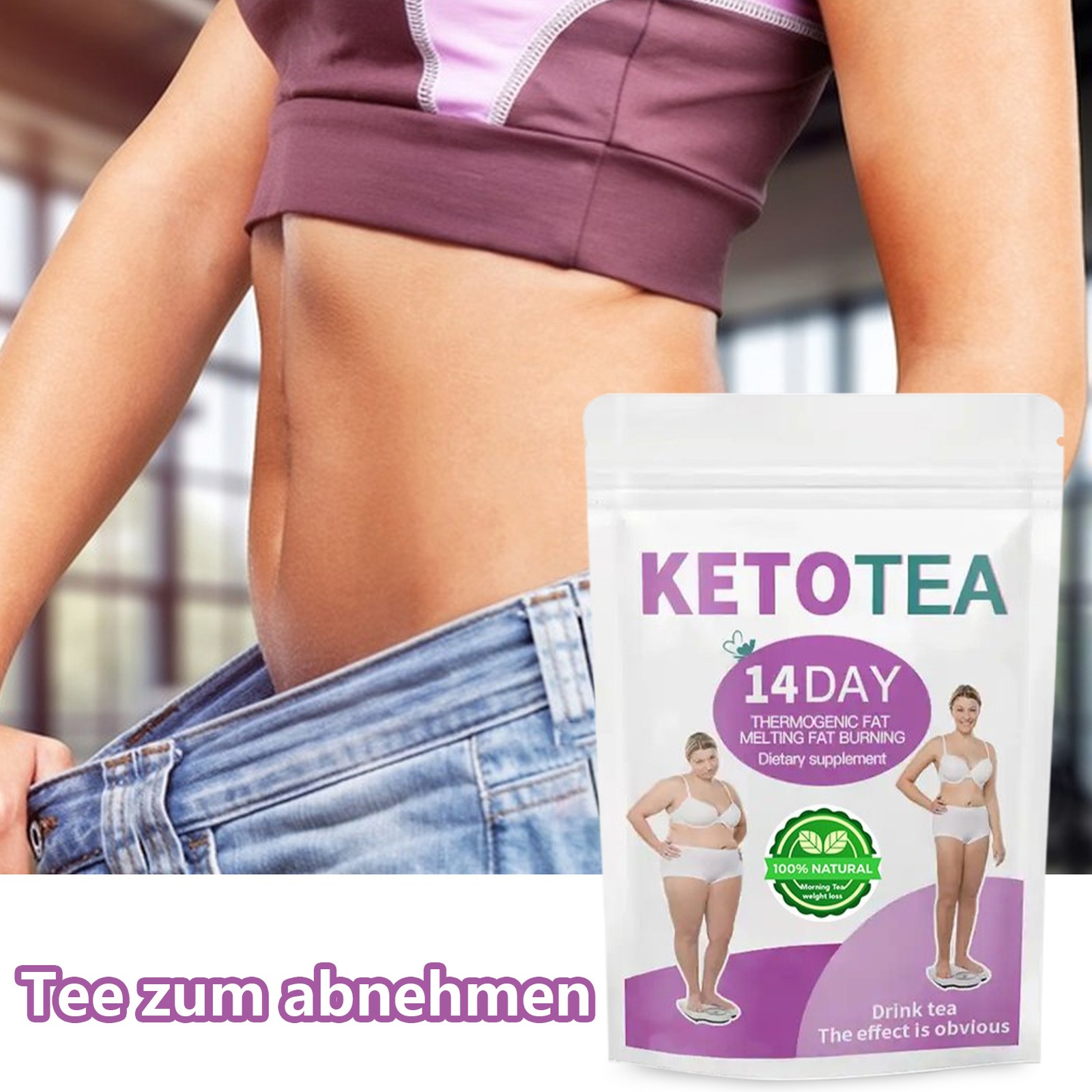 Organic Slim Green Tea Drink for Weight Loss Natural 14 Day Belly Cleansing Tea