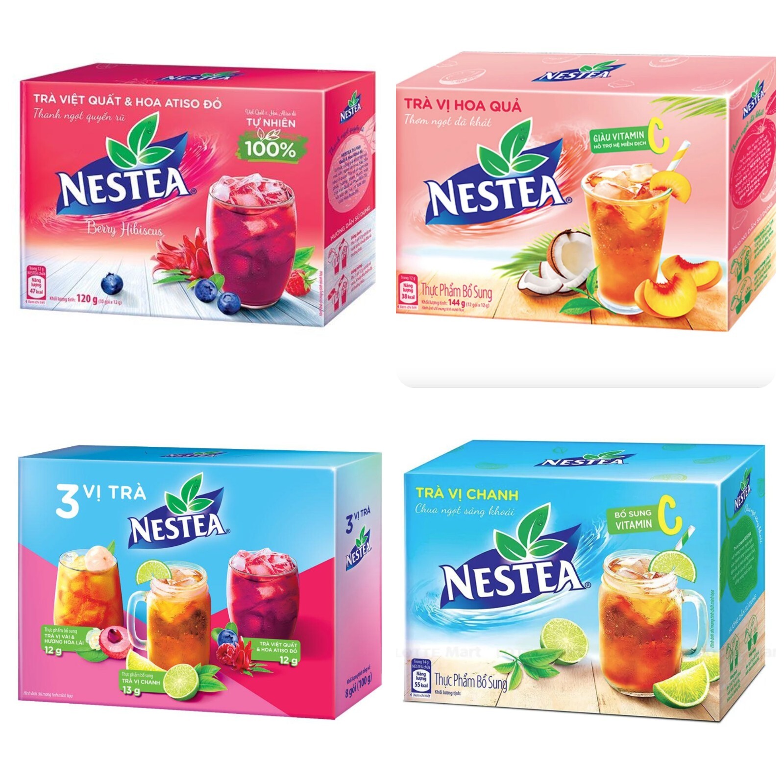 Nestea Instant Tea – Fruits & Berry Hibiscus, 3 Flavours – Fresh, Sweet Tea