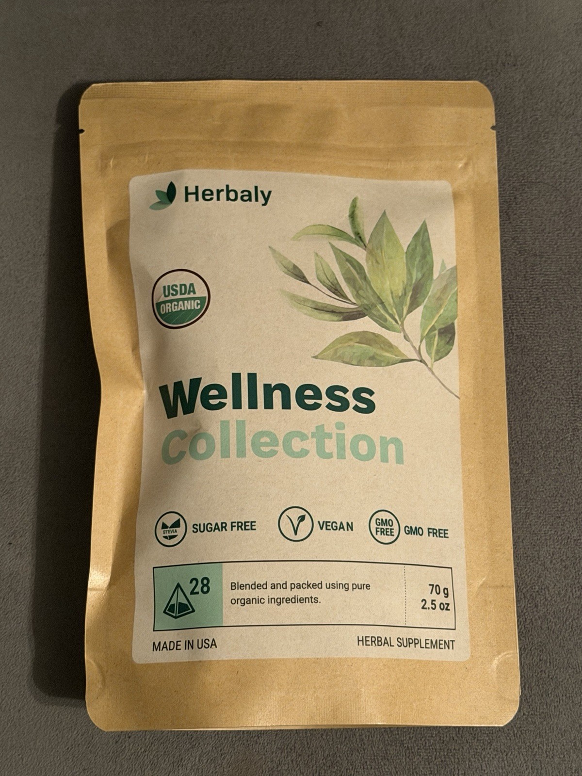 Herbaly Wellness Collection Tea – Vegan Gluten free,70 g, 28 Count Bag ( 1 Pack)