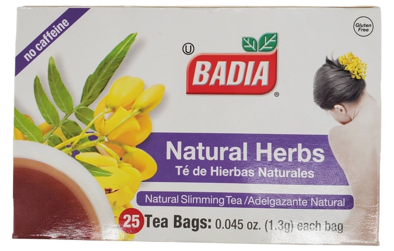 Badia Natural Herbs Natural Slimming Tea Caffeine-Free Bag – Pack of 25