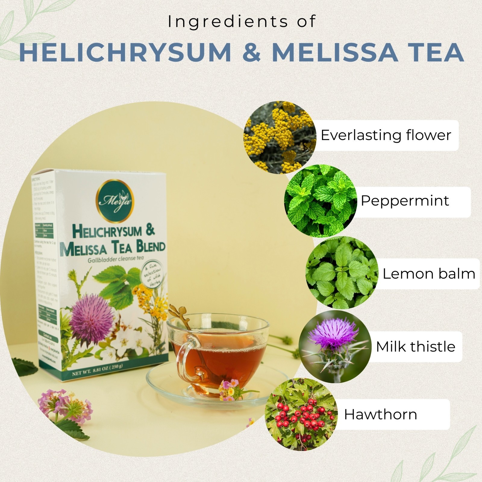 Helichrysum & Melissa Tea – Gallbladder Cleanse – Loose Tea – 100% Natural Tea