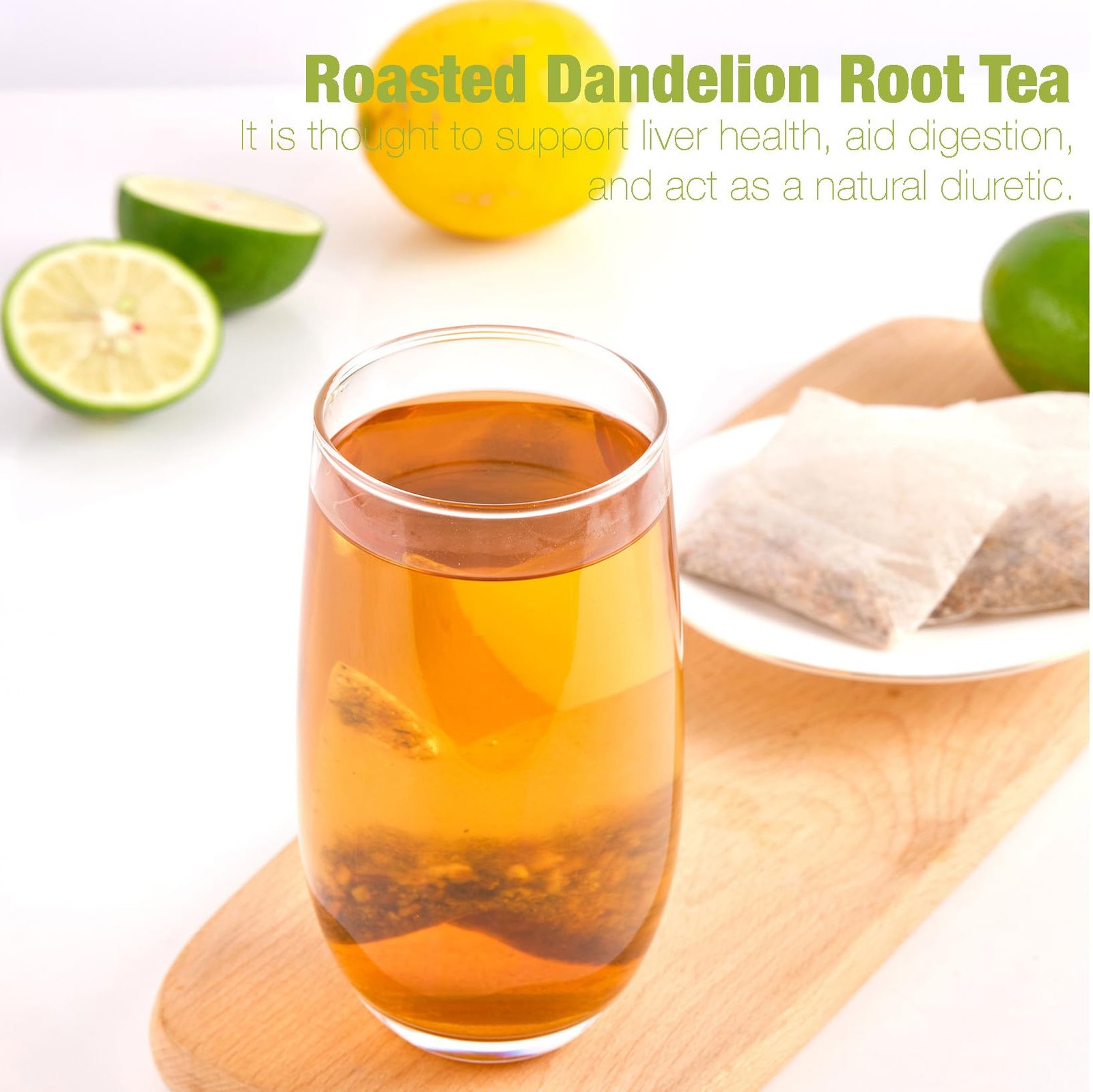 50 Bags Roasted Dandelion Root Tea Bags, 2.5/Bags, Natural Dried Dandelion Root,