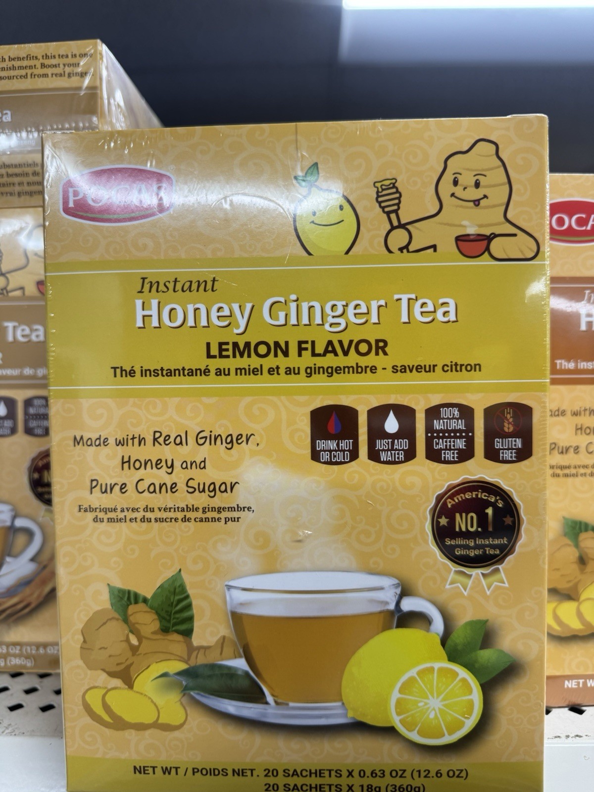 Pocas Honey Ginger Tea original Instant Honey Ginger Tea Made with Real Ginger
