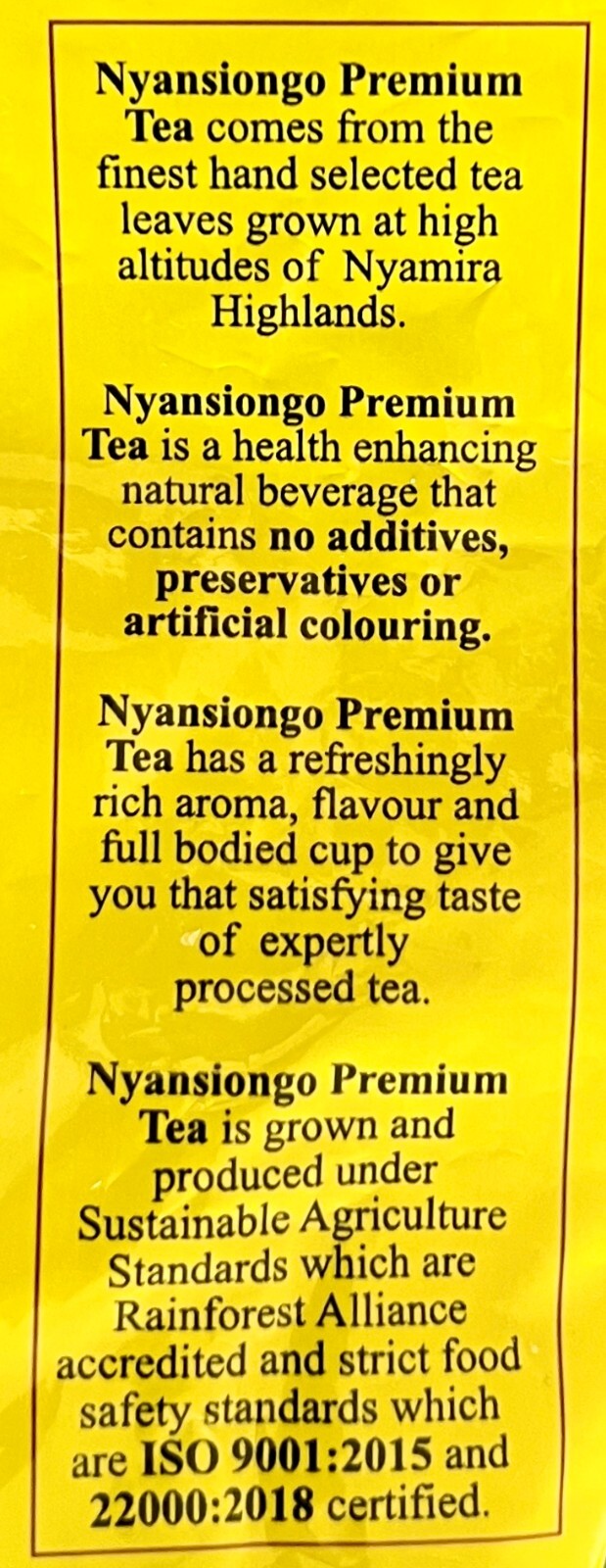 Kenya Premium Black Tea – Loose leaf Direct from Factory Unblended 8.5oz -(240g)