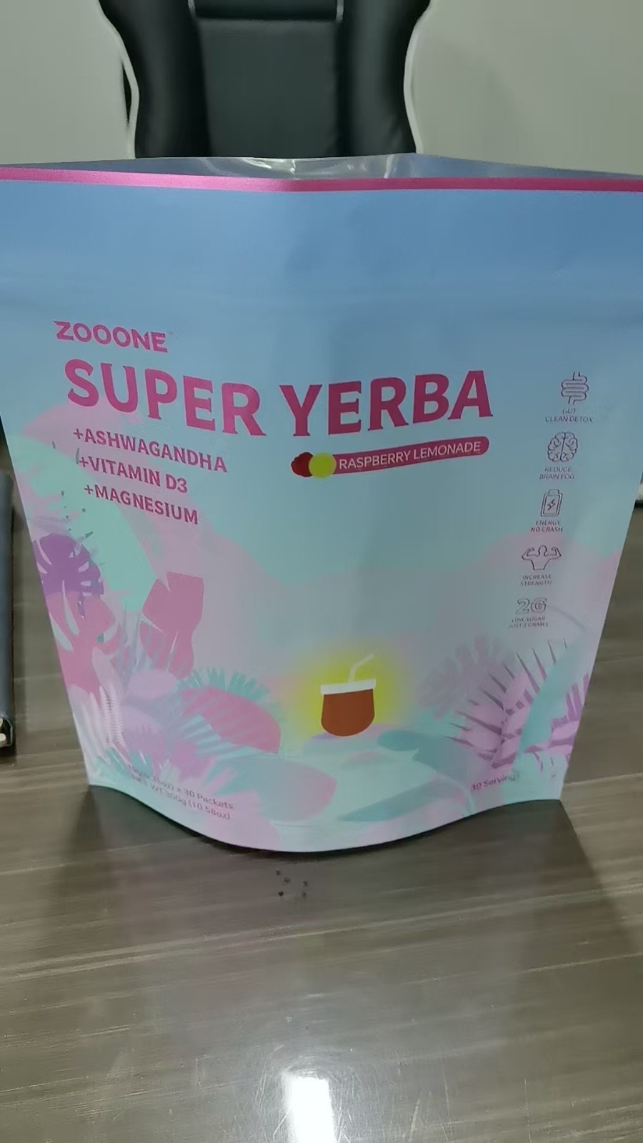 ZOOONE Super Yerba / Yerba Mate Instant Drink Powder/ RASPBERRY LEMONADE Flavor