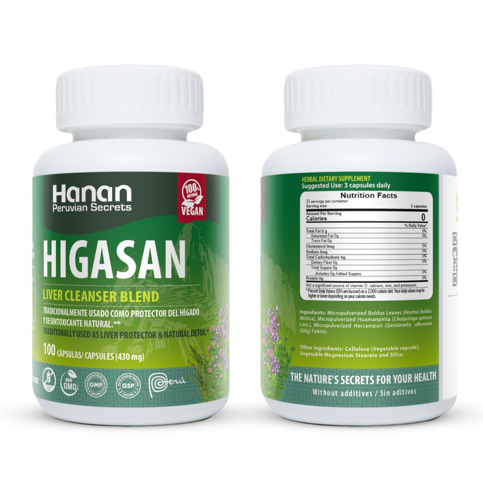 Hanan Higasan Liver Cleanser Blend | 100 Capsules | Naturally Aids in Supporting