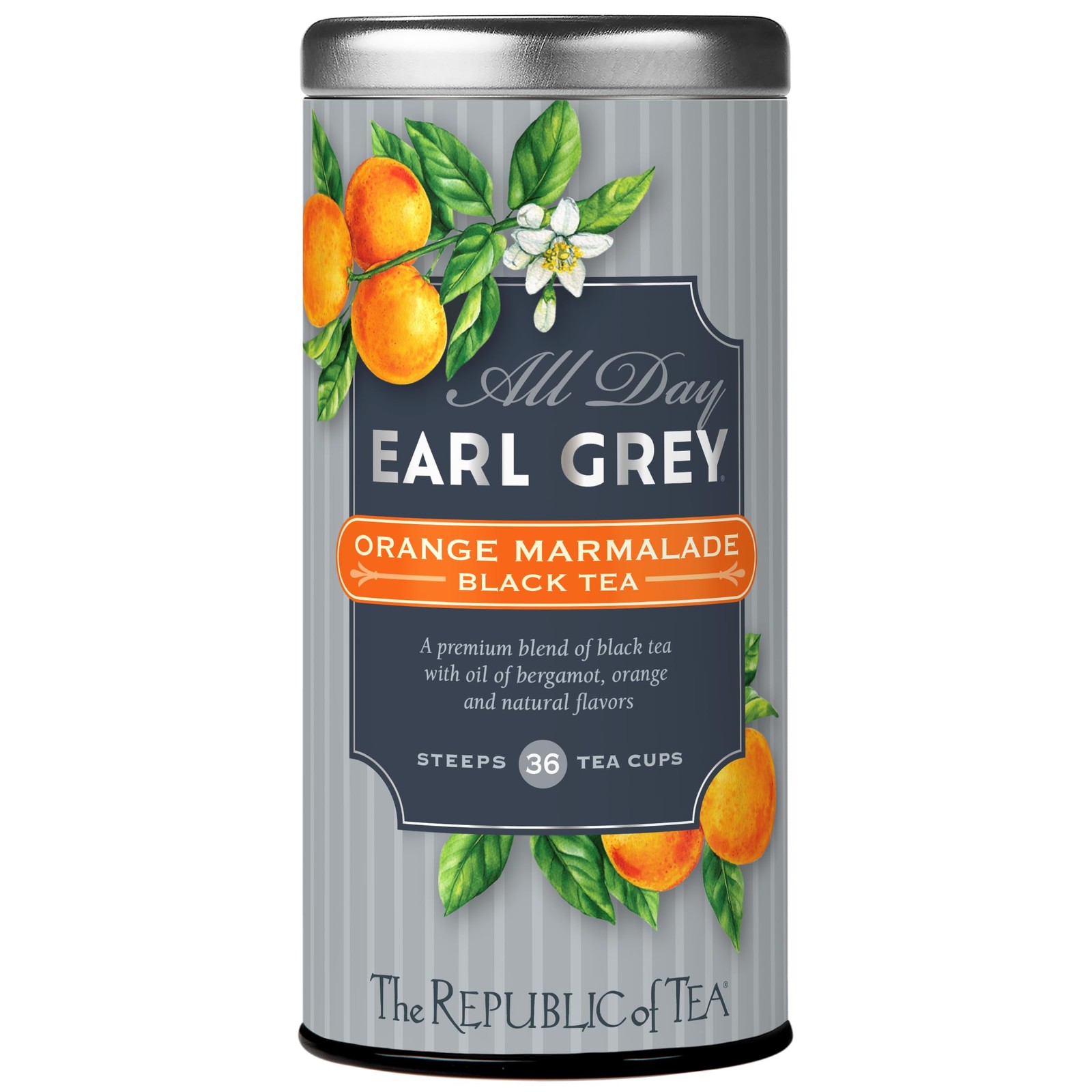 All Day Earl Grey Orange Marmalade Black Tea 36 Tea Bags Caffeinated