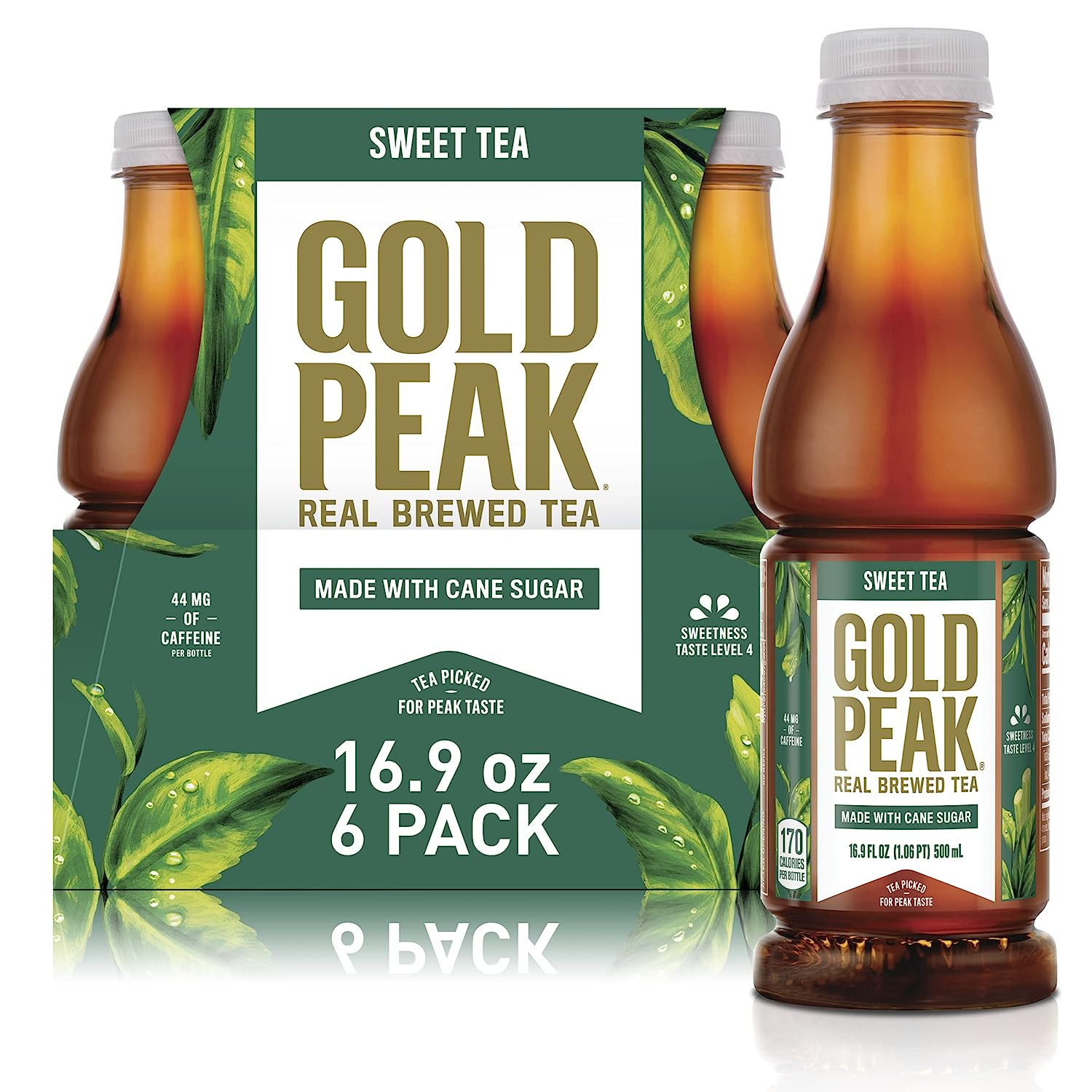 Gold Peak Tea, Sweet Tea, 16.9 Fluid Ounces, 6 Pack