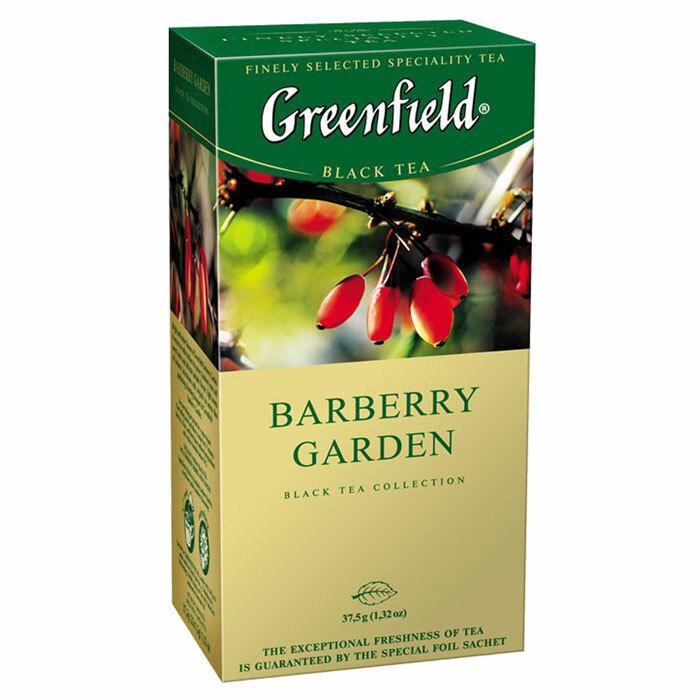 Greenfield BLACK TEA BARBERRY GARDEN RF NO GMO 25 Tea Bags MADE IN RUSSIA US Sel